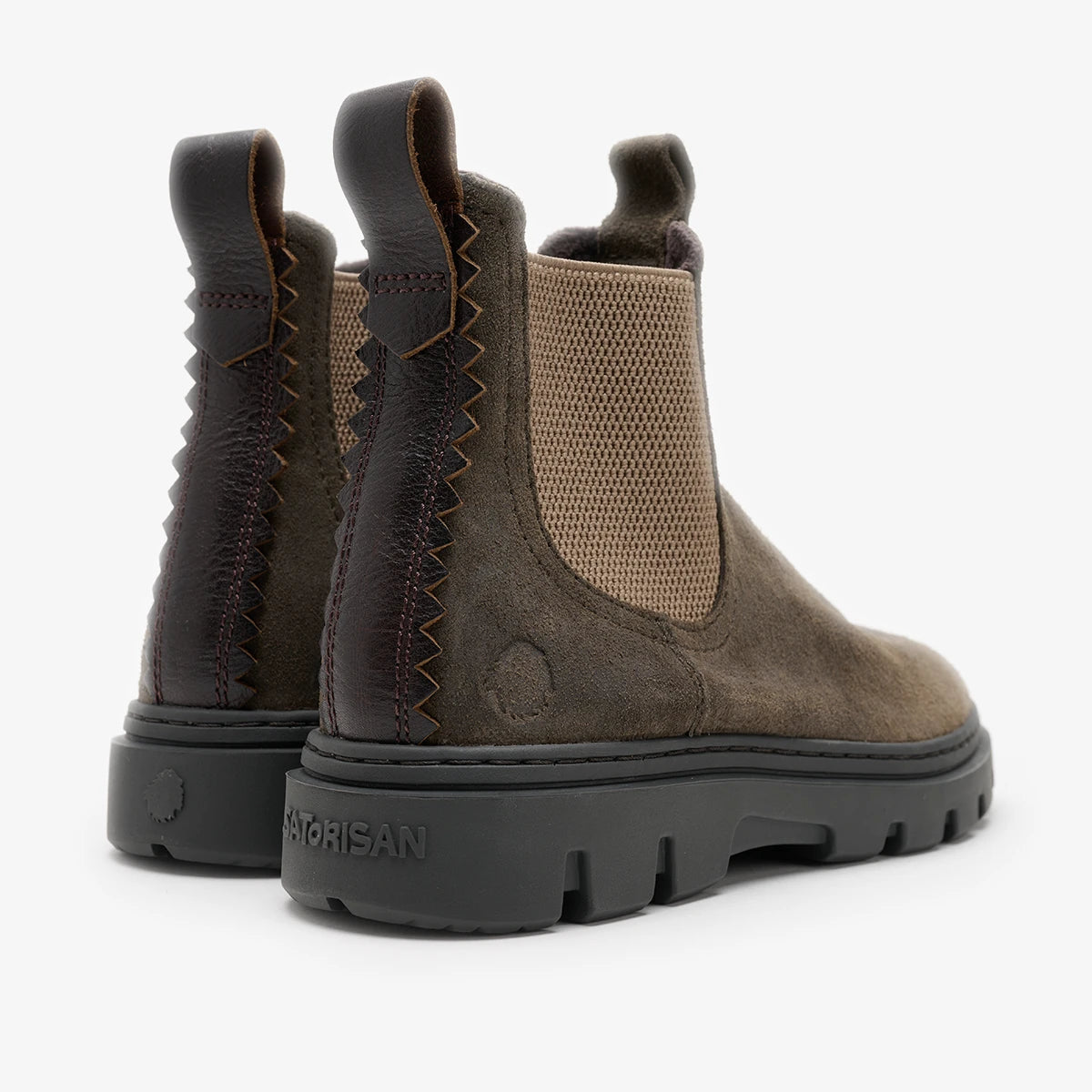 Satorisan Unalome Chelsea boots Beluga daim