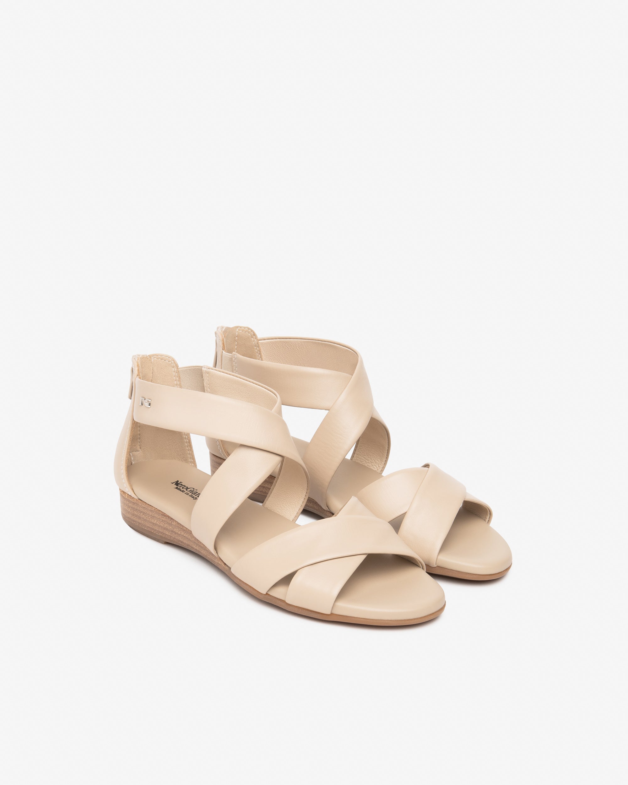 NeroGiardini Sandales Femme en Cuir Sandales Été Made in Italy