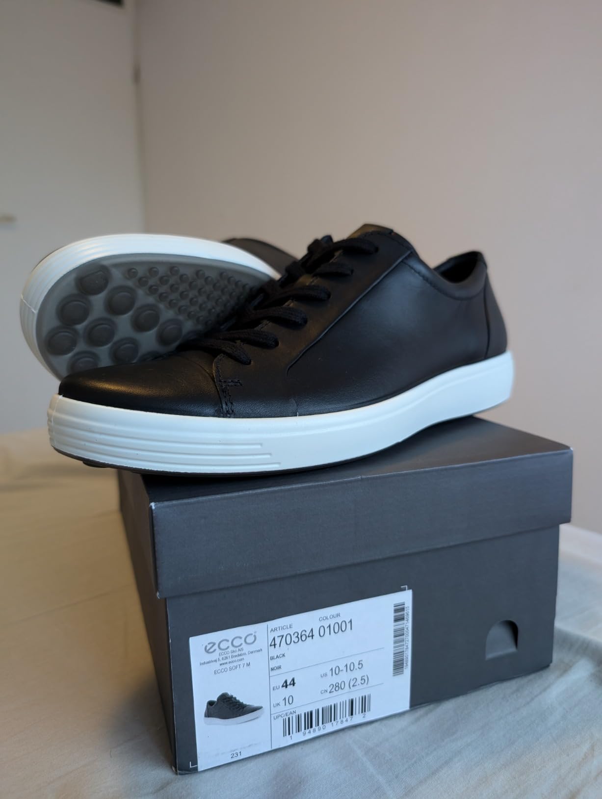 ECCO Soft 7 basket cuir homme noir 44