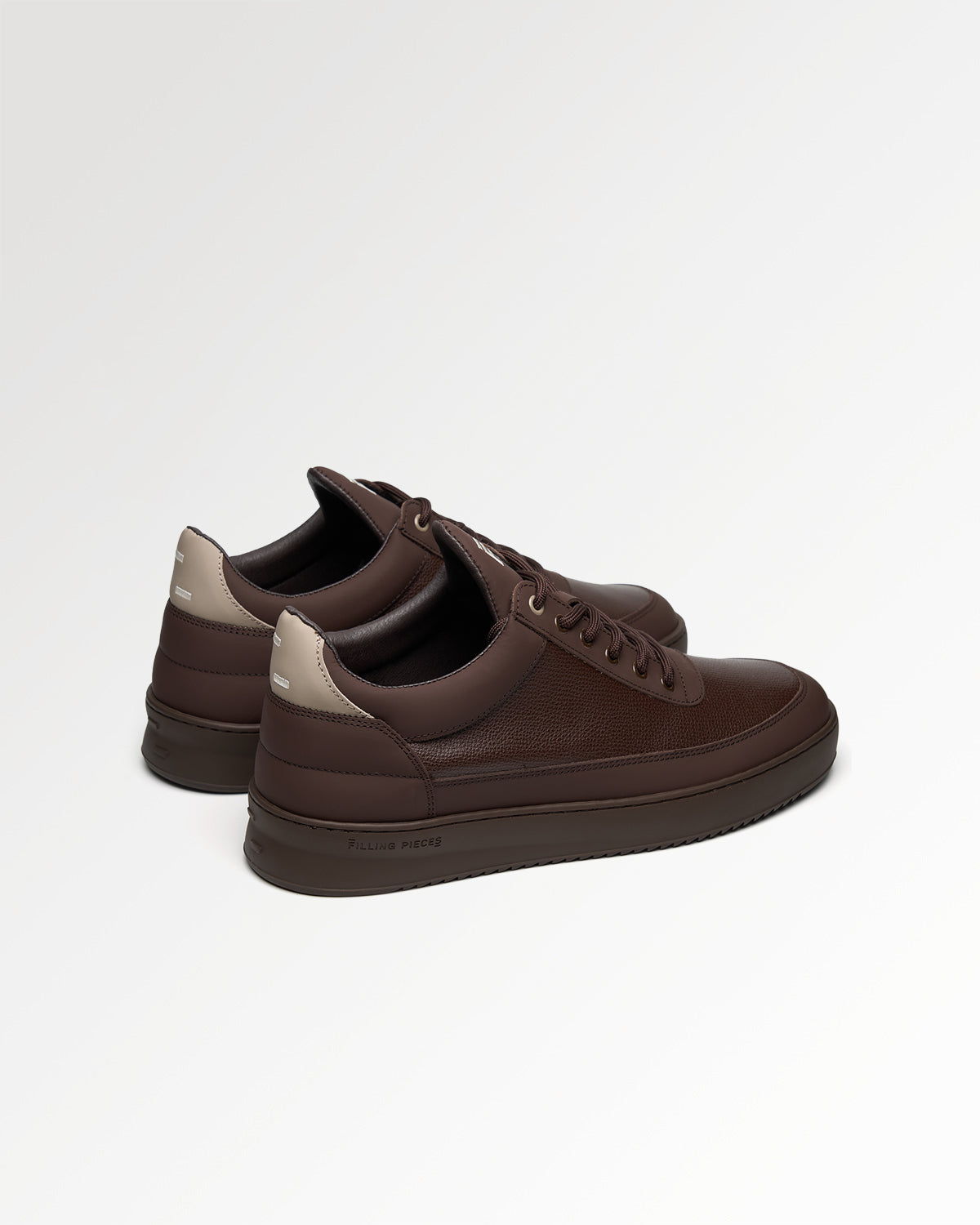 Filling Pieces Low Top Tech baskets chocolat cuir