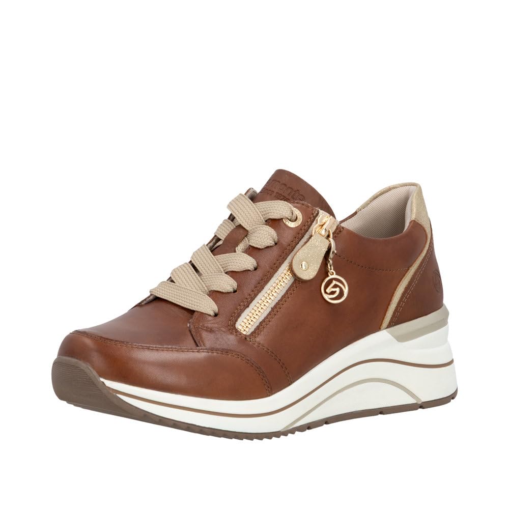 Remonte D0T03 Basket Femme Beige Cuir Velours