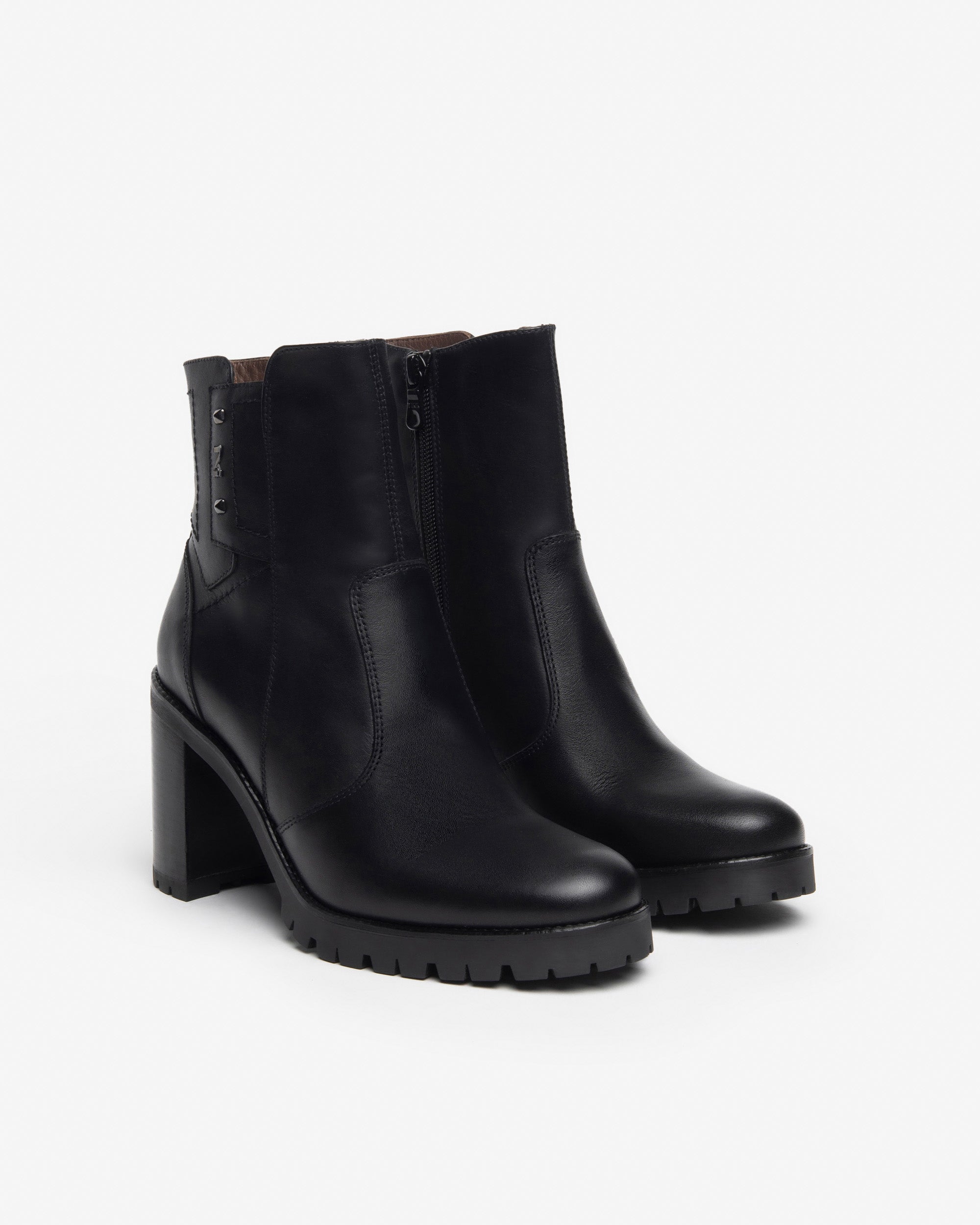 NeroGiardini Bottines Femme en Cuir Noir Automne-Hiver