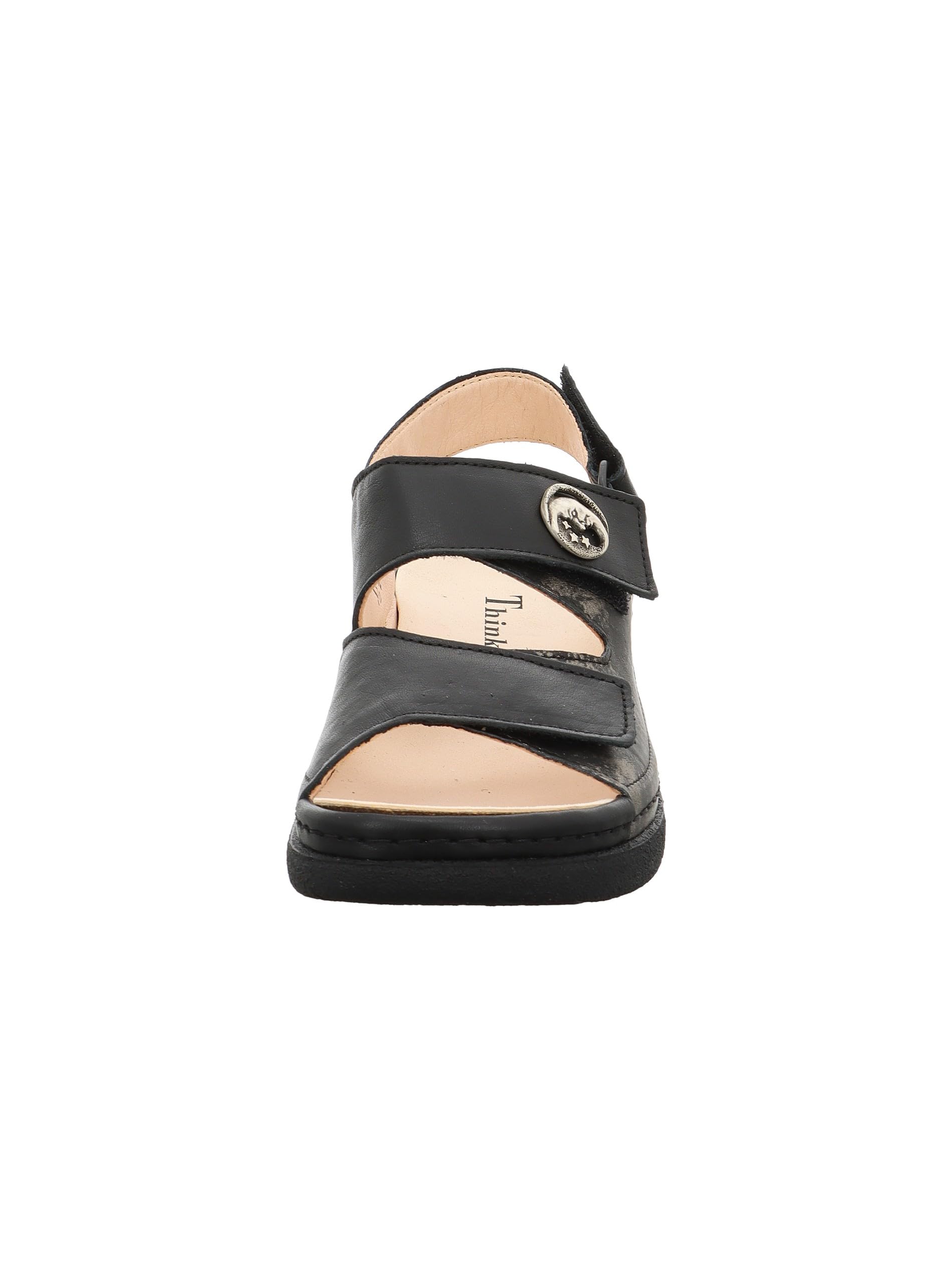 Think Cambio Sandale Femme Taupe Doublure Cuir Confort