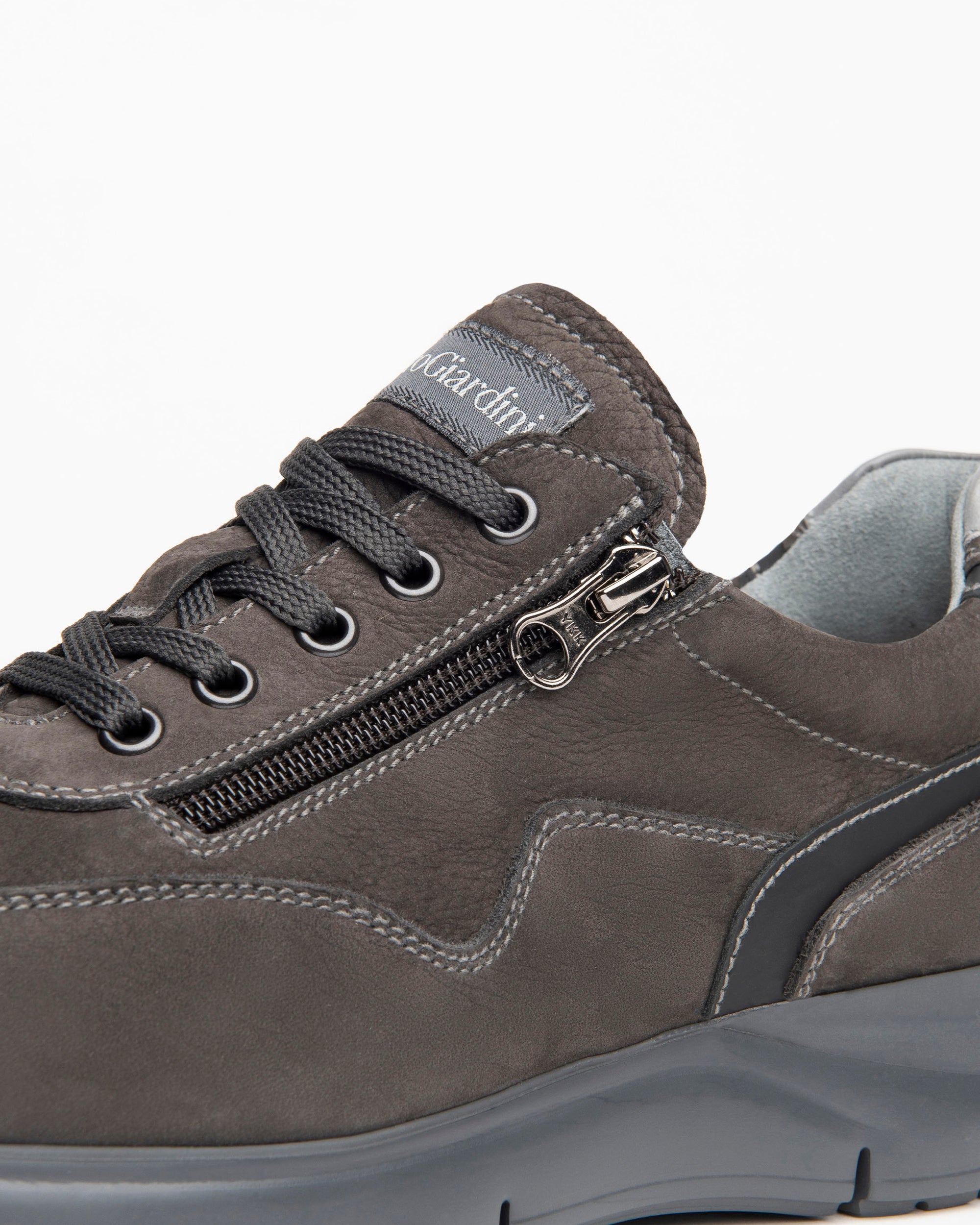 NeroGiardini Sneakers Basket Cuir Homme Nubuck Zip
