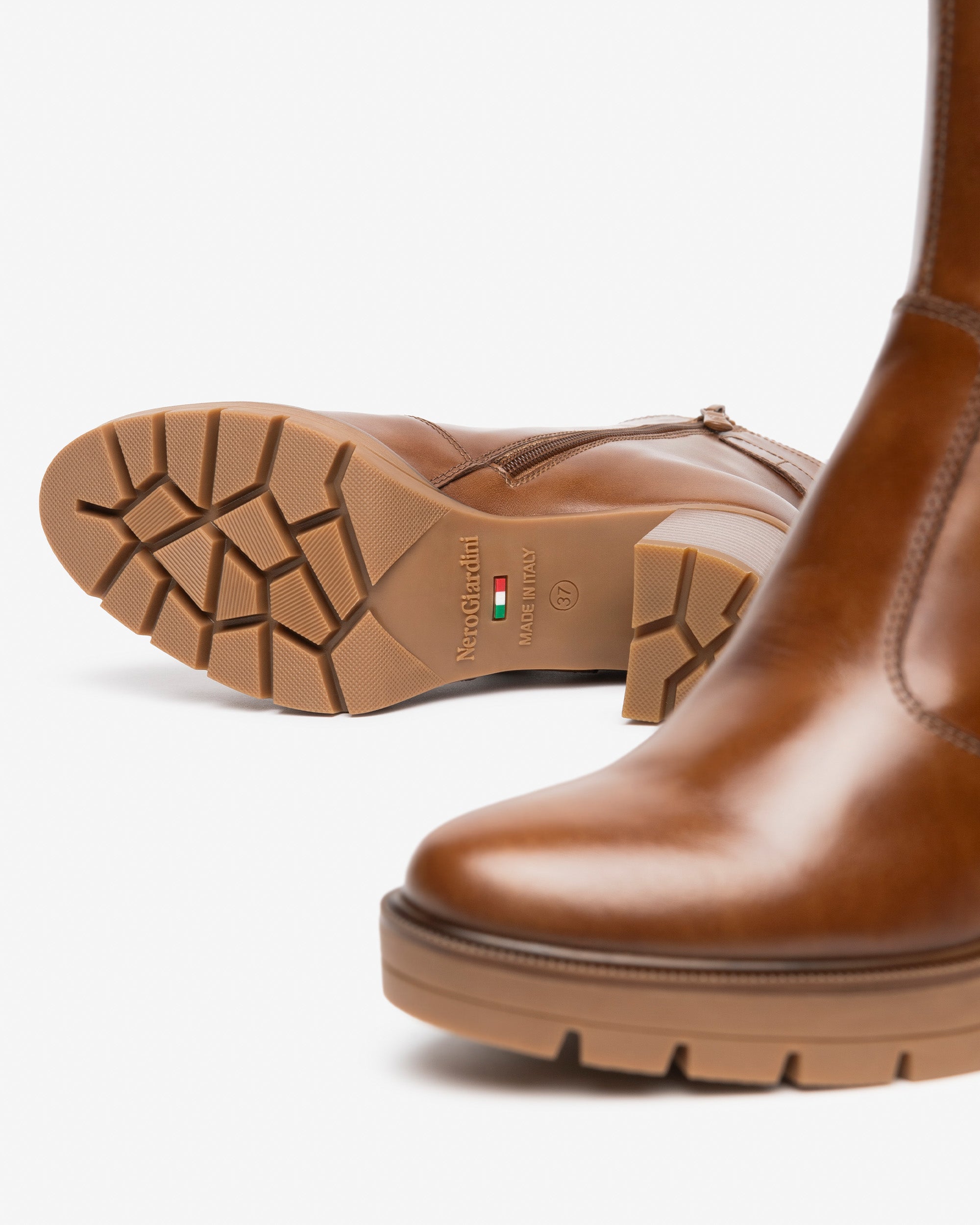 Nerogiardini Bottines cuir femme plateforme talon 80 mm