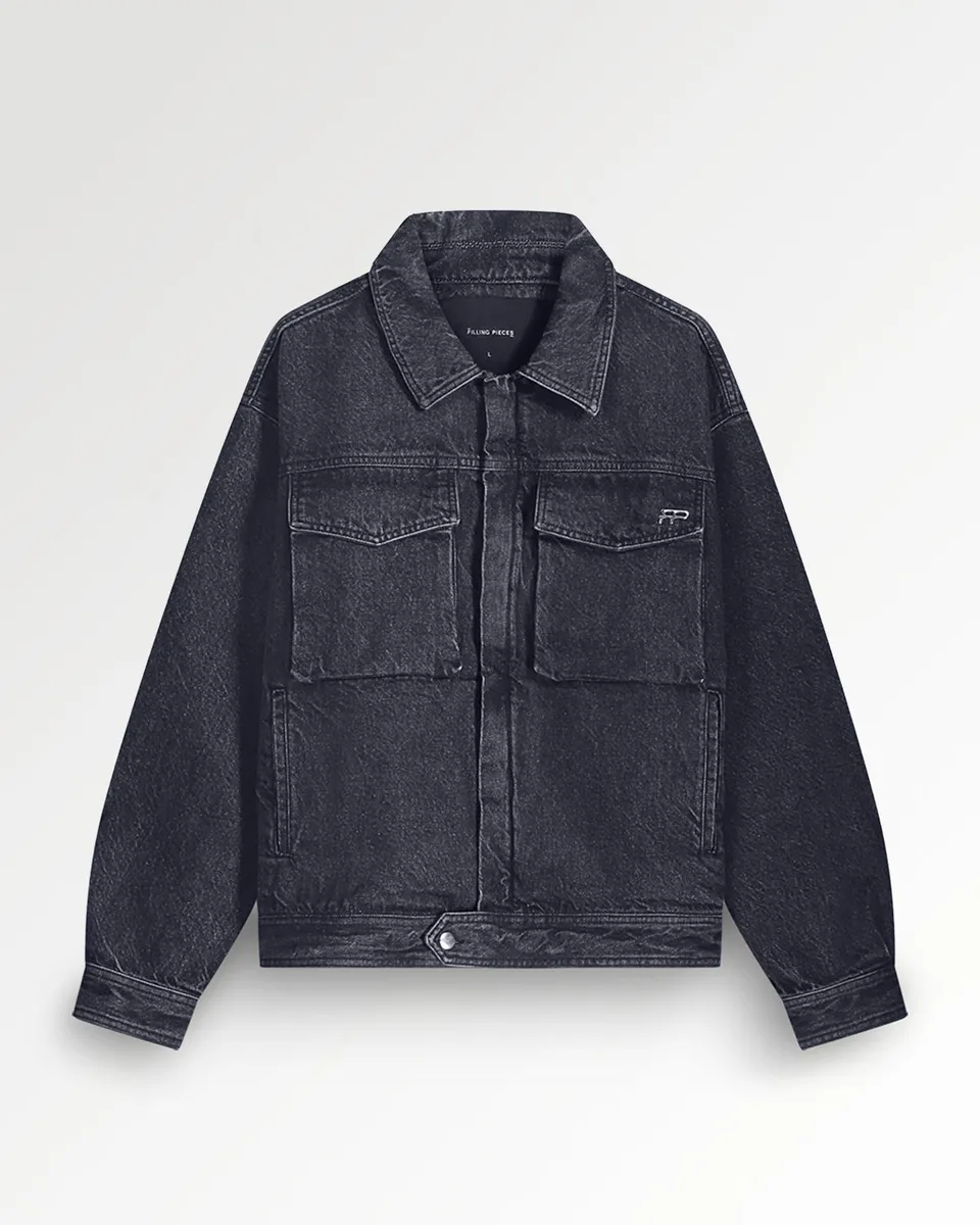 Filling Pieces Denim Jacket Washed Black veste jean noir coton