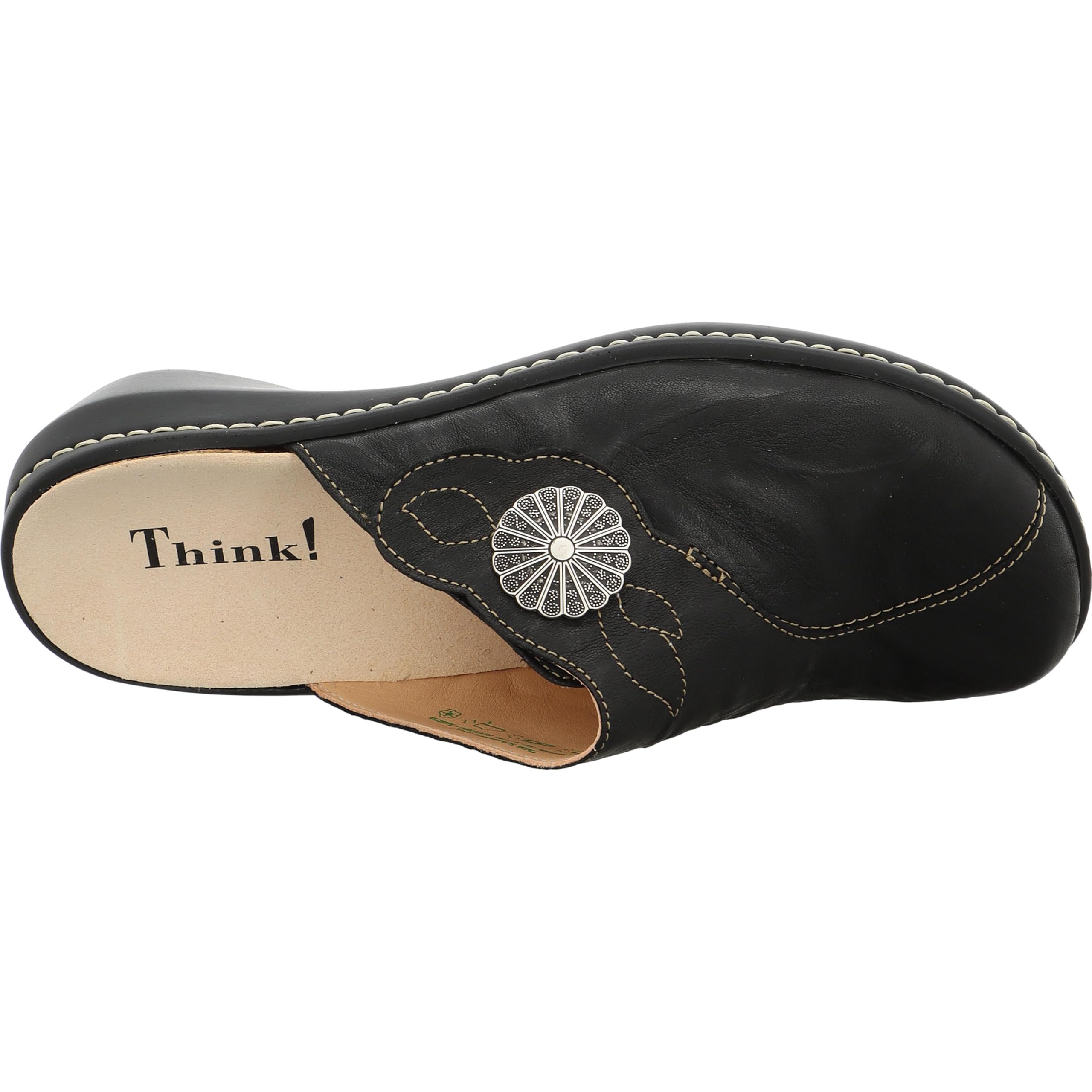 Think Camilla Mules Femme Cuir Noir Combi 38 EU Confort