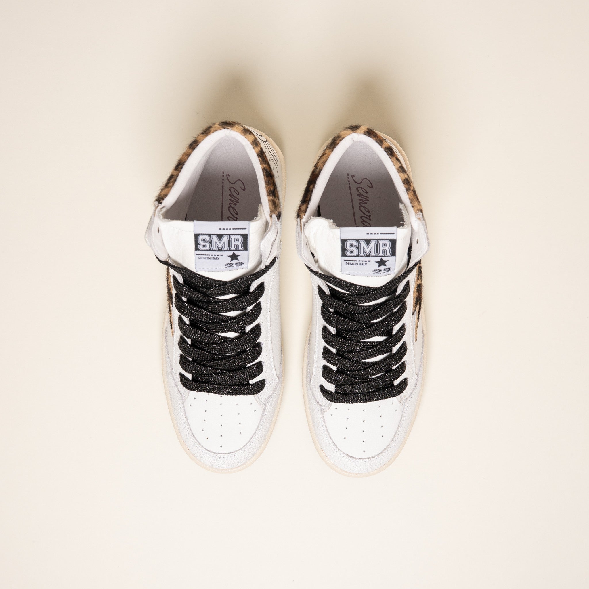 Semerdjian Braga E131 baskets blanc léopard cuir