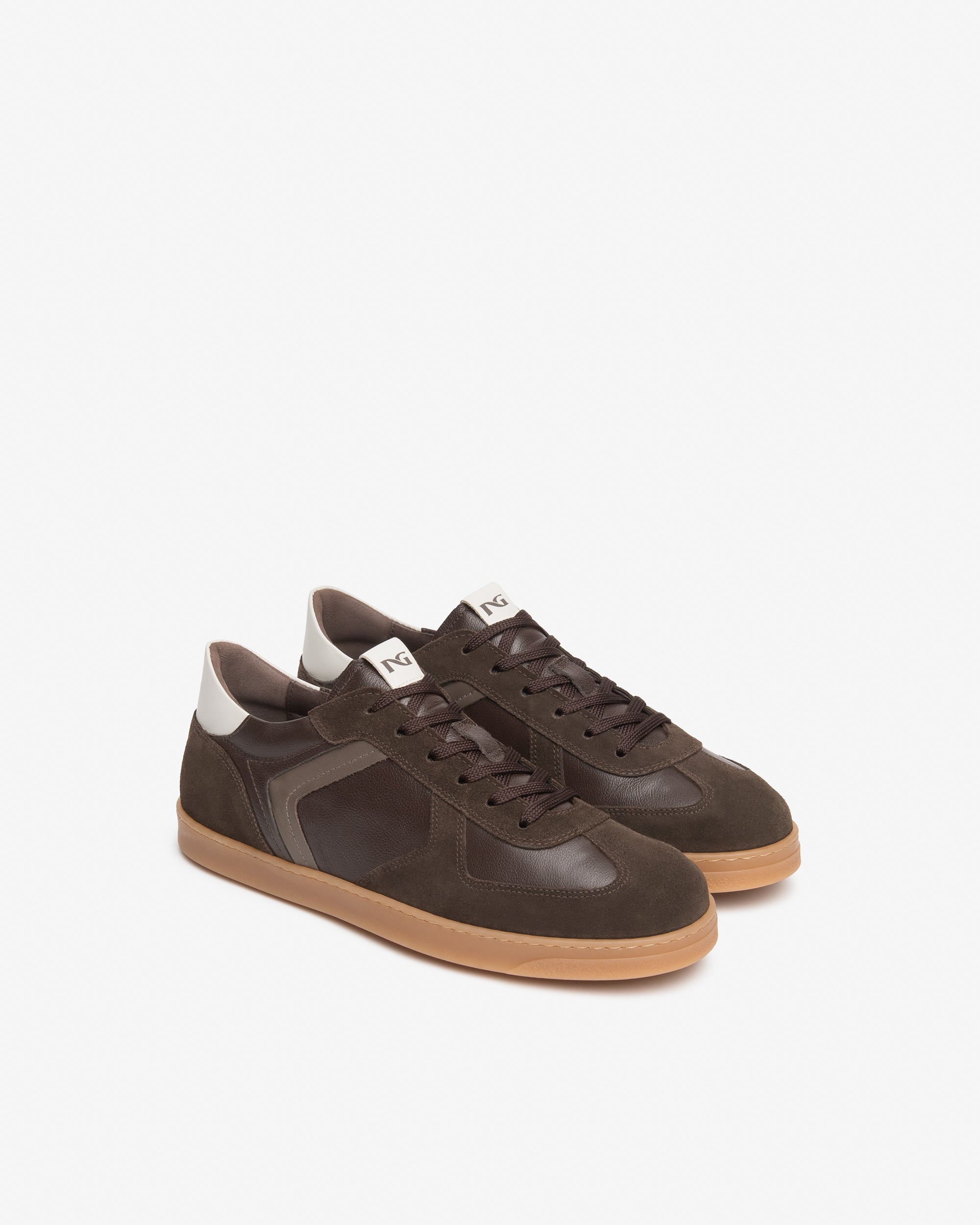 Nerogiardini Sneakers Homme Cuir Daim Géométrique
