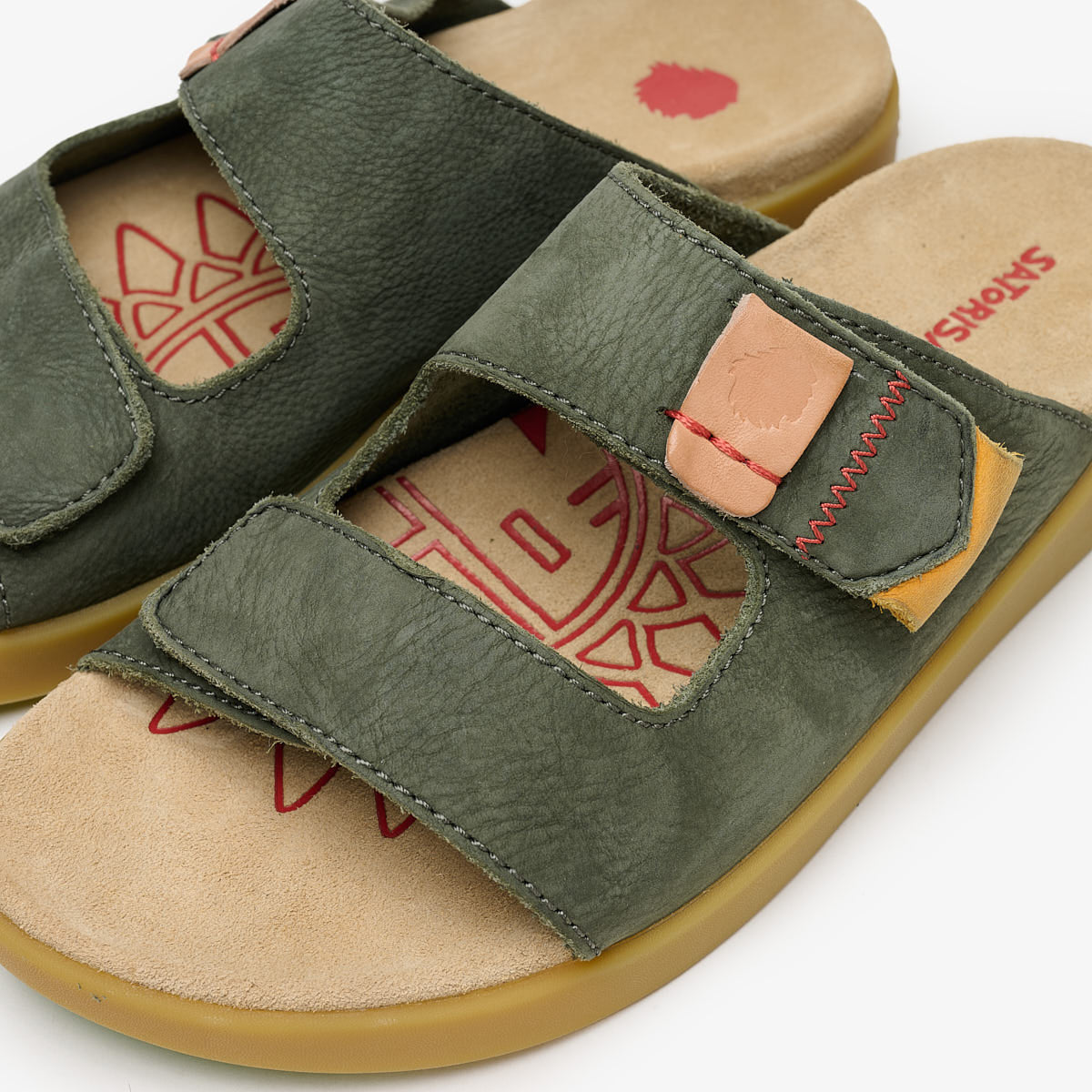Satorisan Hootsani Premium sandales cuir vert foncé homme