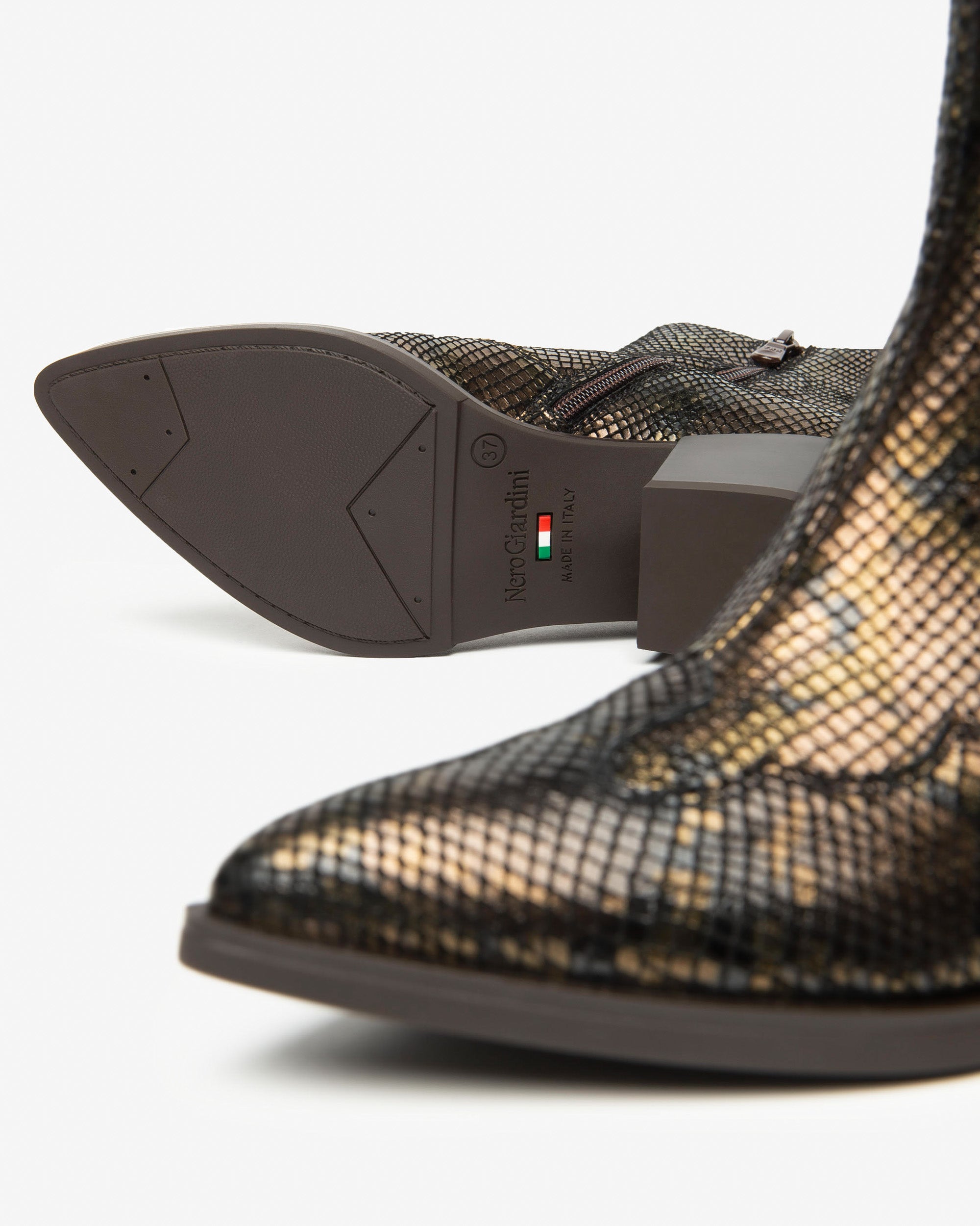Nerogiardini Bottines Chelsea Femme Cuir Python 50 mm