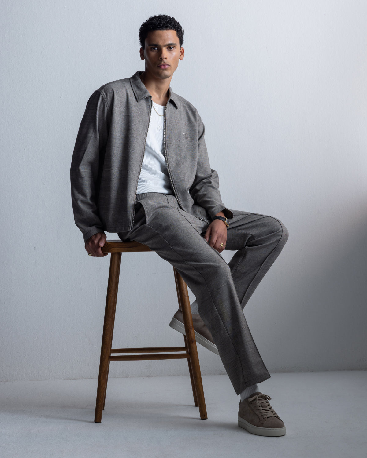 Filling Pieces Coach Pants Wool pantalon blanc laine
