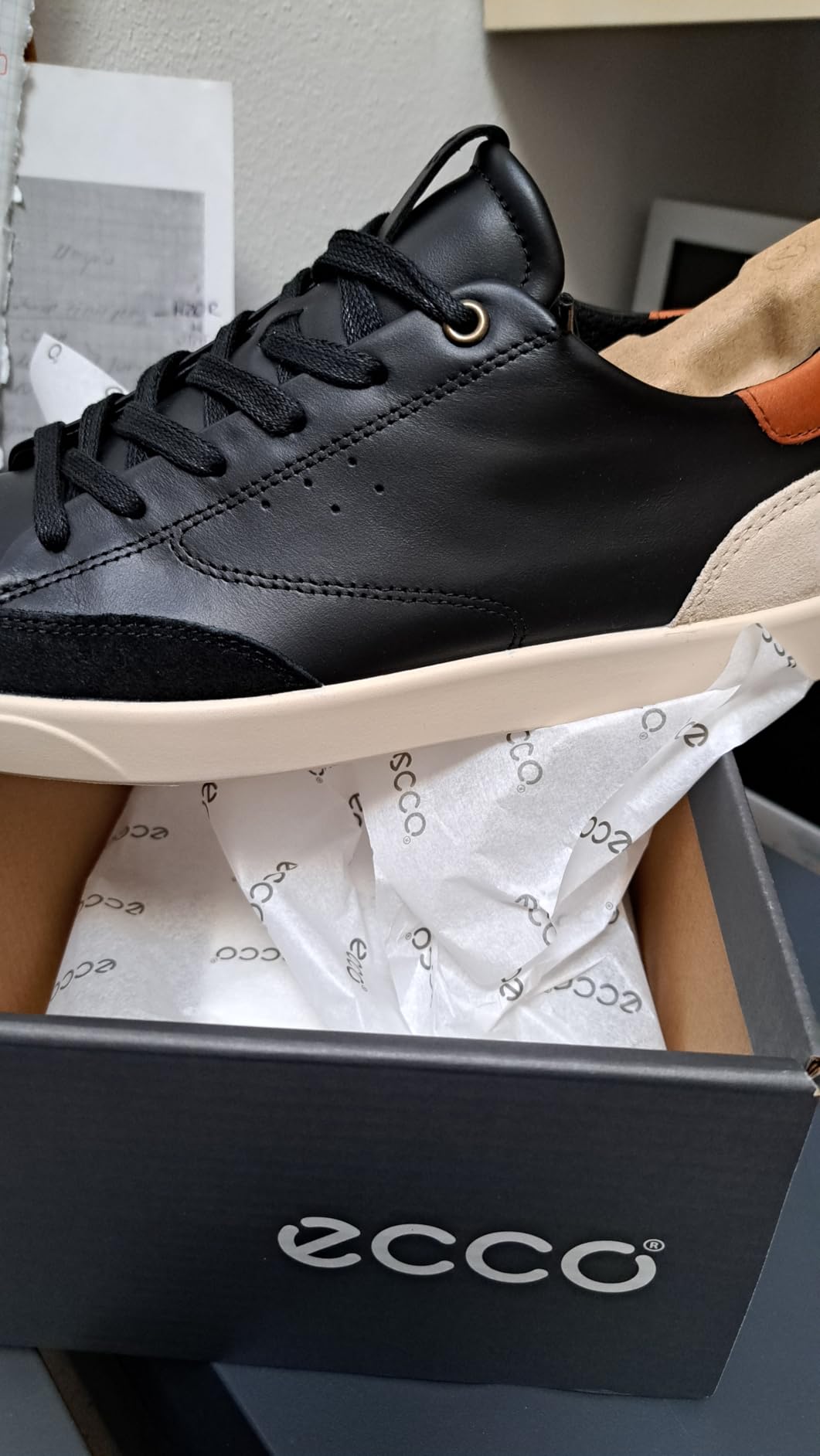 ECCO Street Lite sneakers femme black limestone cuir souple