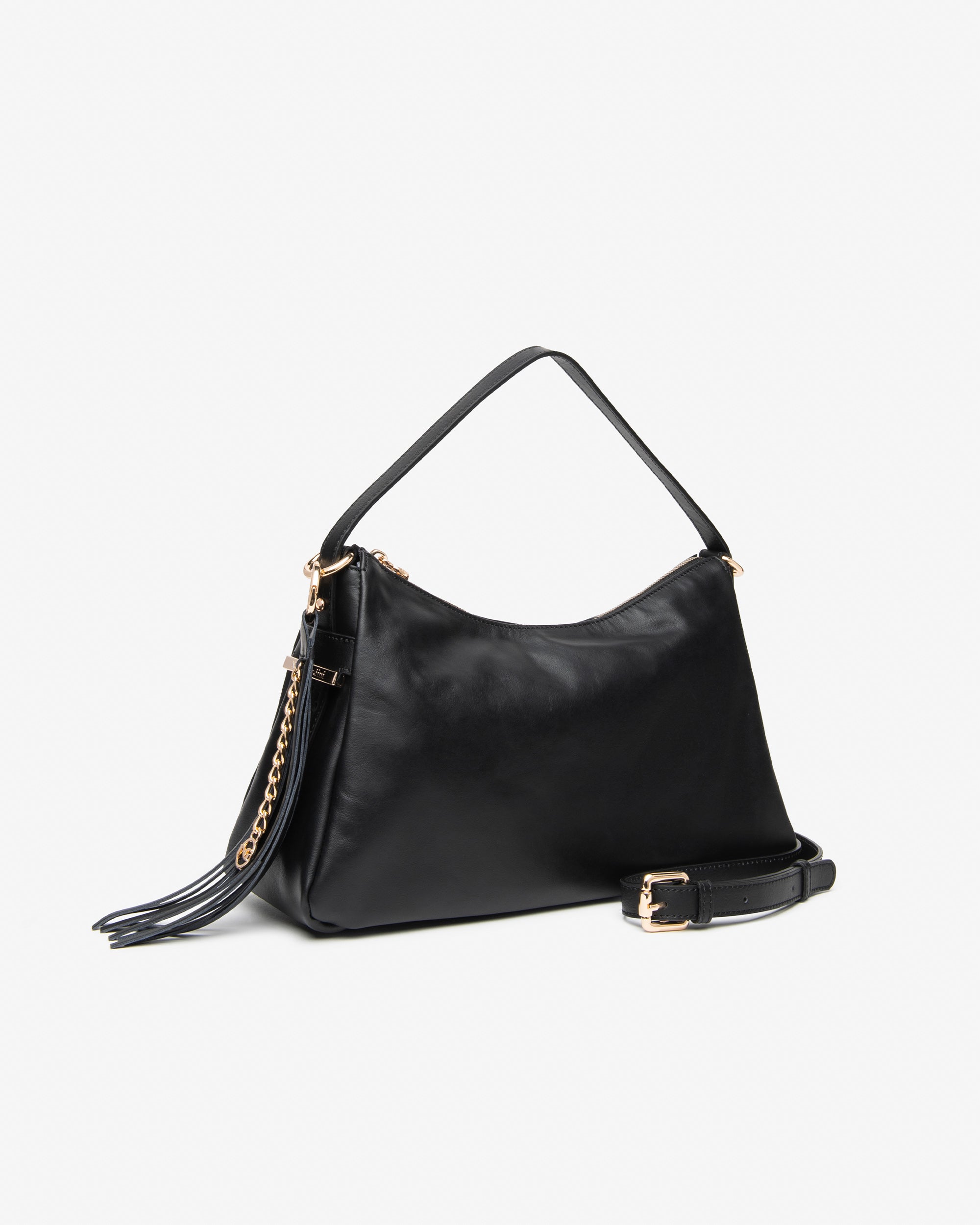 NeroGiardini Besace Femme Cuir Hobo Franges Zip