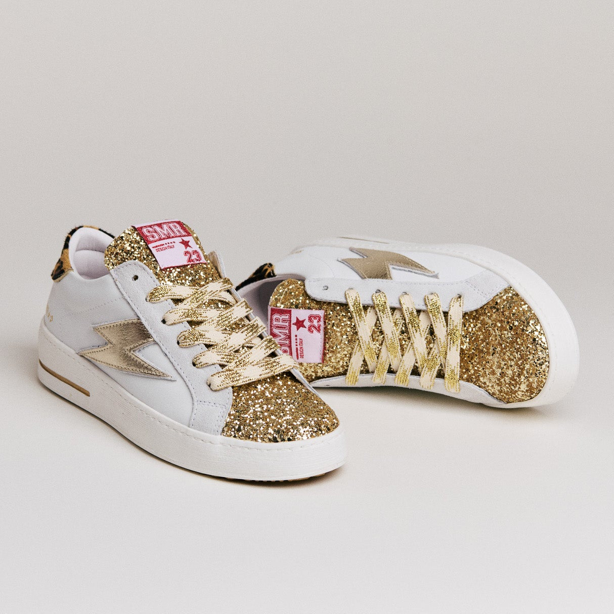 Semerdjian Maya 10310 baskets blanc léopard semelle 4 cm
