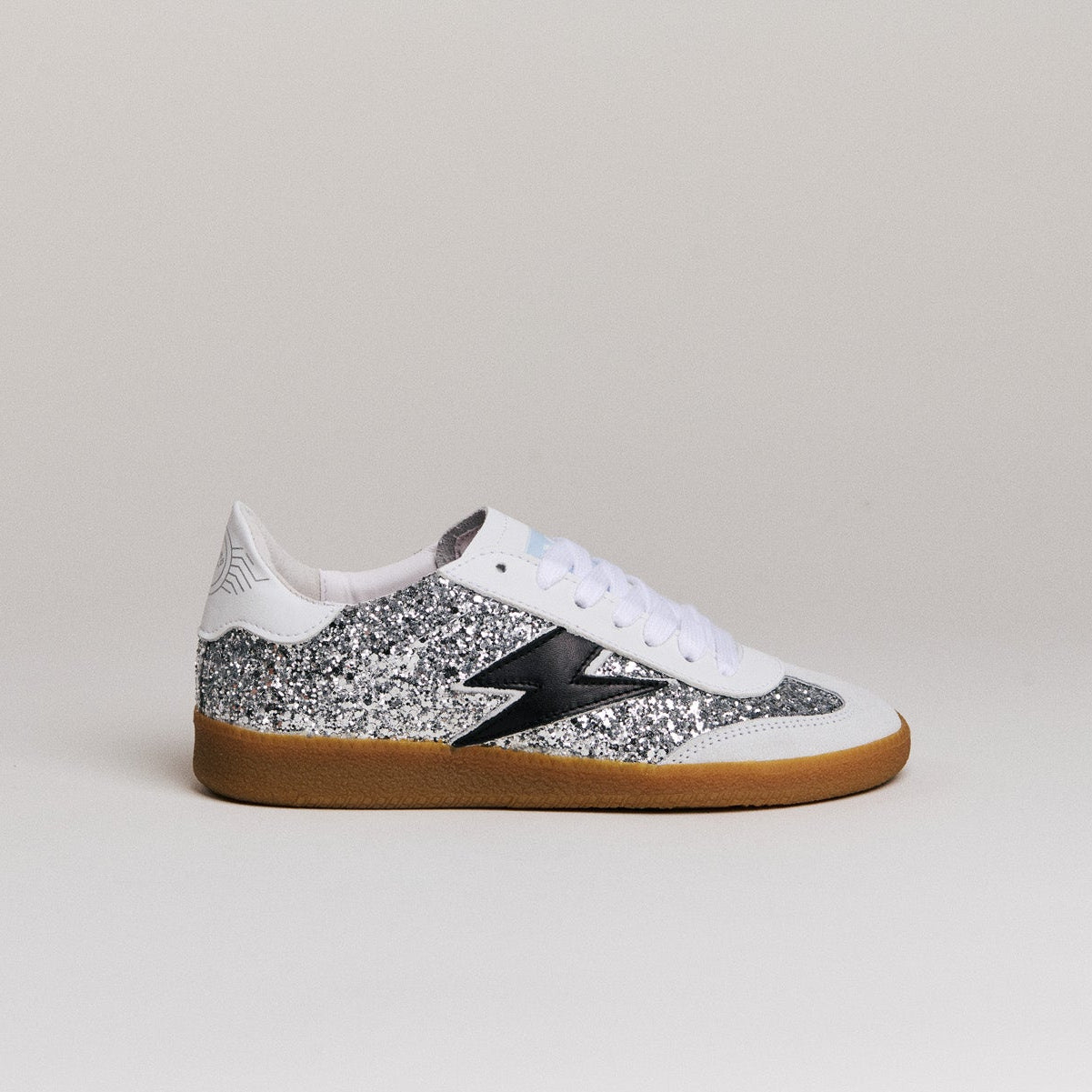 SMR Emily D324 baskets glitter argent éclair noir