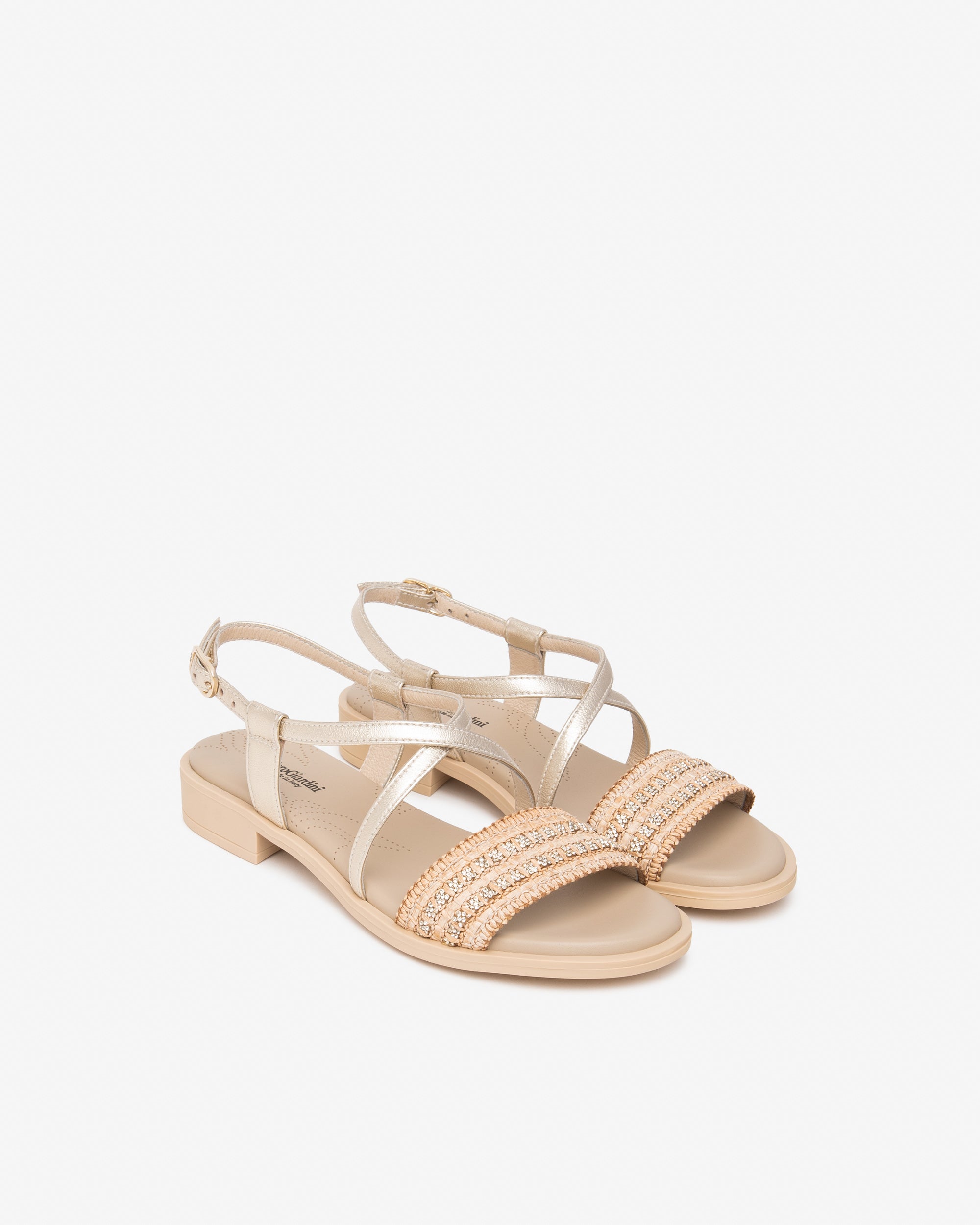 NeroGiardini Sandales cuir tissu femme été