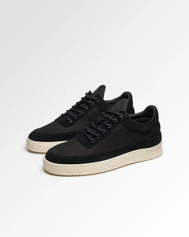 Filling Pieces Low Top Suede Grain basket noire homme