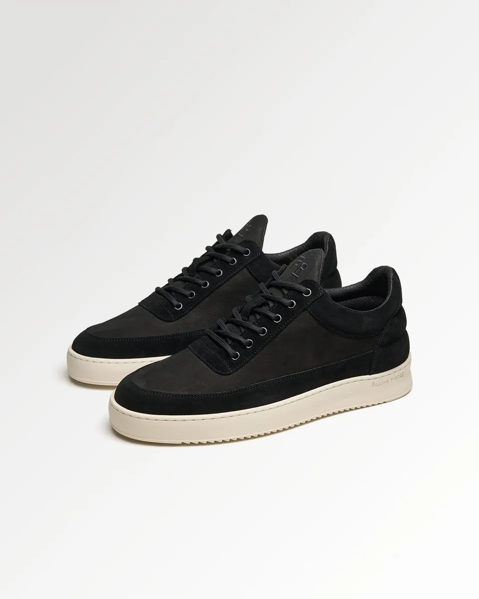 Filling Pieces Low Top Suede Grain basket noire homme