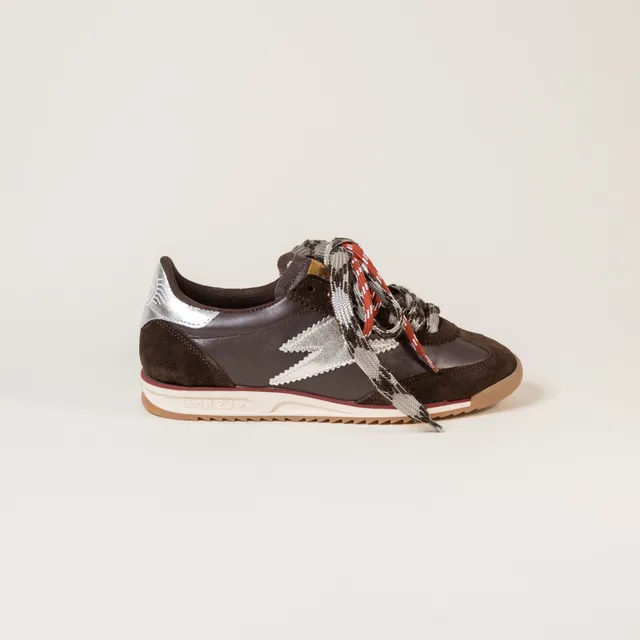 SMR Joyce E321 baskets marron taille 38 cuir argent