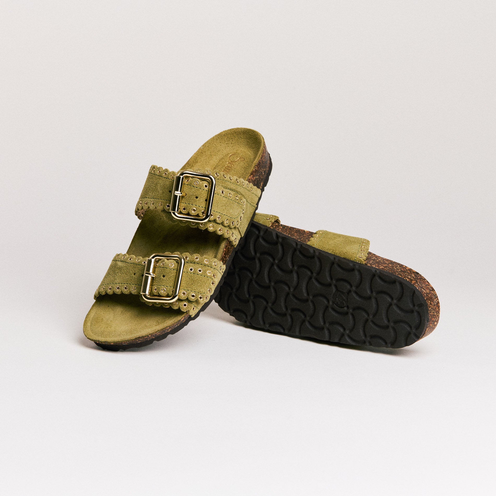 Semerdjian Arianna Crosta Pistacchio mules cuir liège