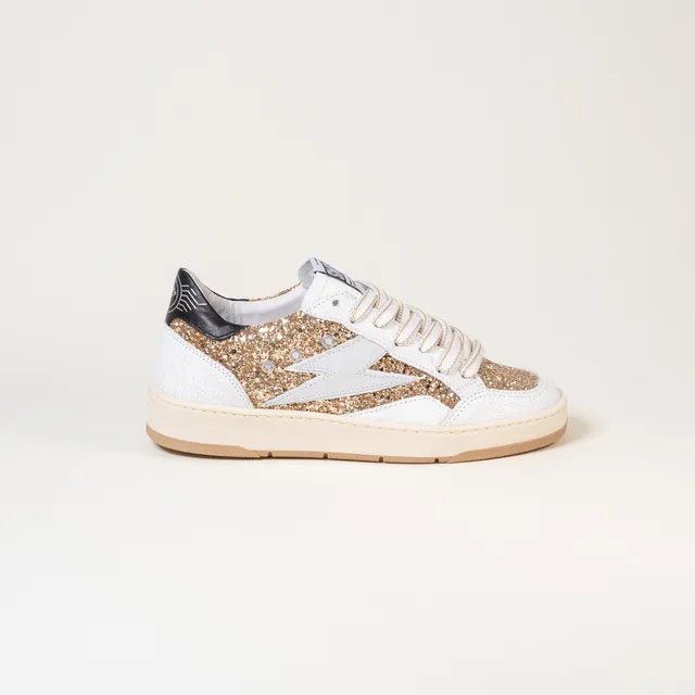 SMR Dany E192 baskets glitter or blanc crack