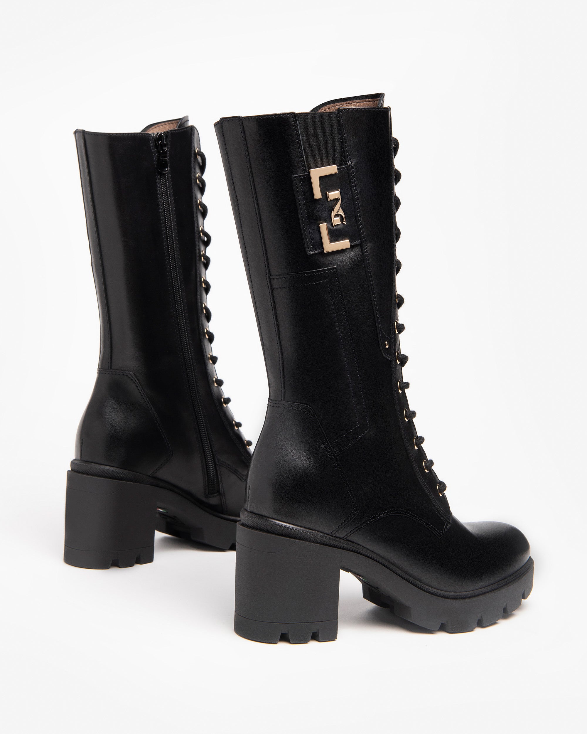 NeroGiardini Bottes femme cuir hiver haute