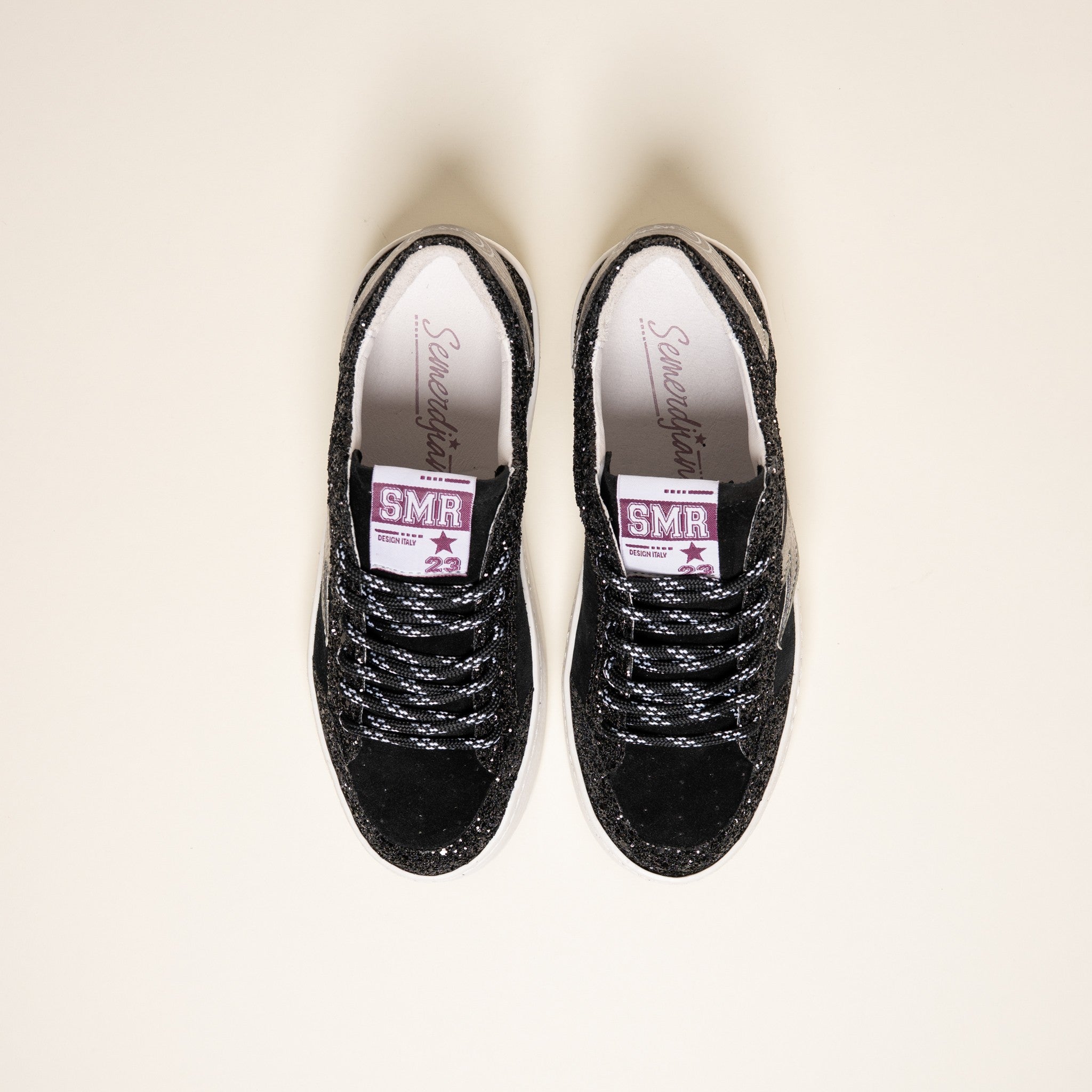 Semerdjian Noubar E476 baskets noir anthracite cuir
