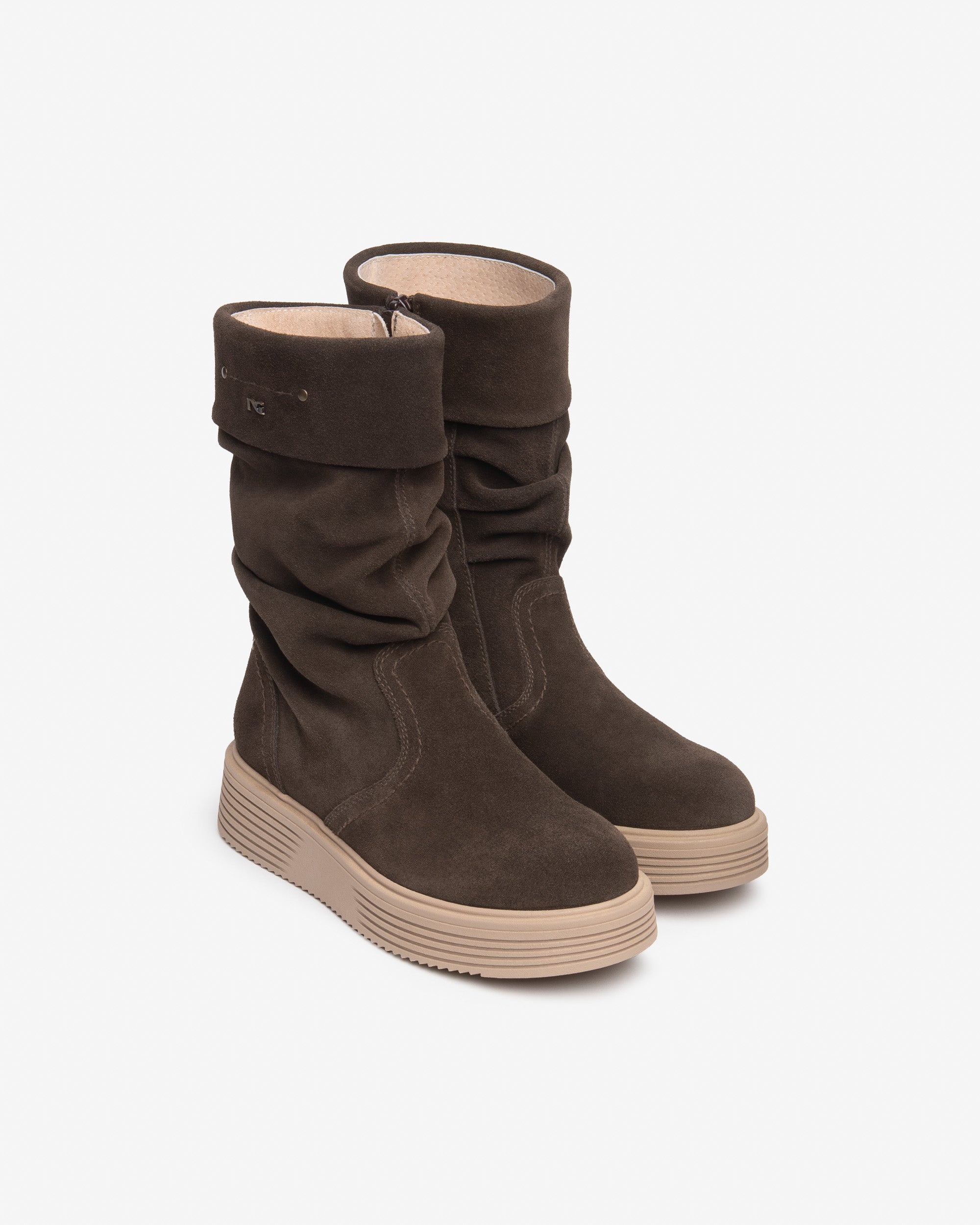 NeroGiardini Bottes Fille Cuir Velours Zip Confort