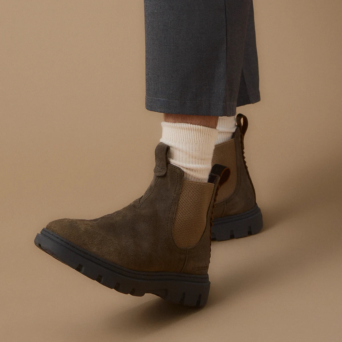 Satorisan Unalome Chelsea boots Beluga daim