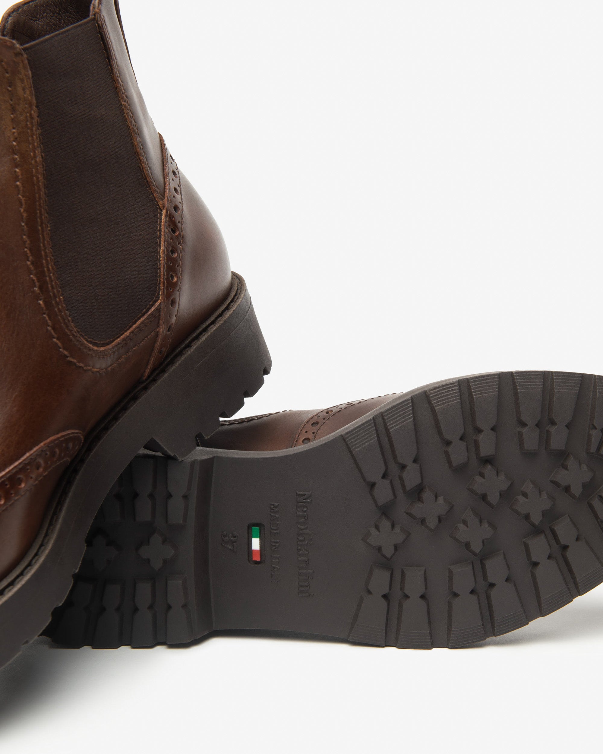 NeroGiardini Bottines Chelsea bottines femme cuir talon bloc