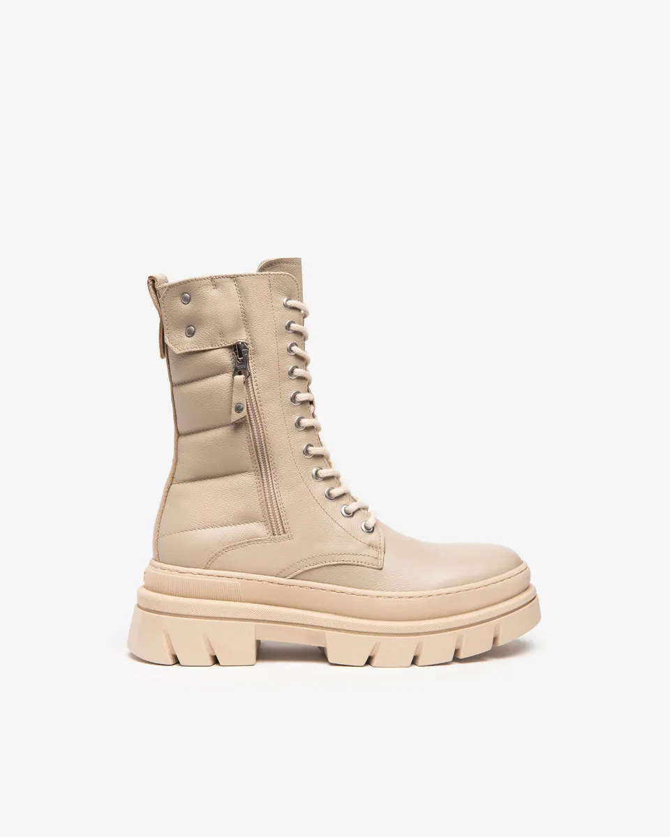 NeroGiardini Bottines Femme Cuir Combat Boots Hiver