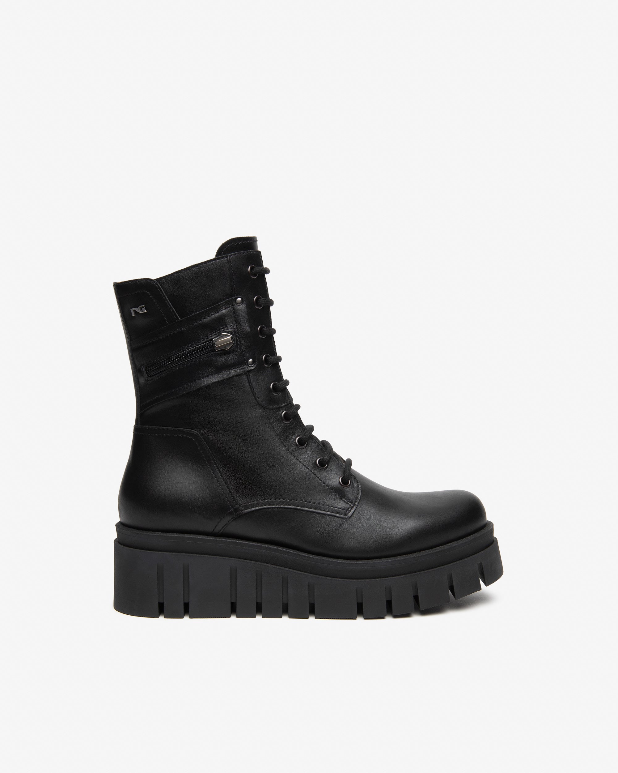 NeroGiardini Bottines Motardes Femme Cuir Plateforme 55 mm