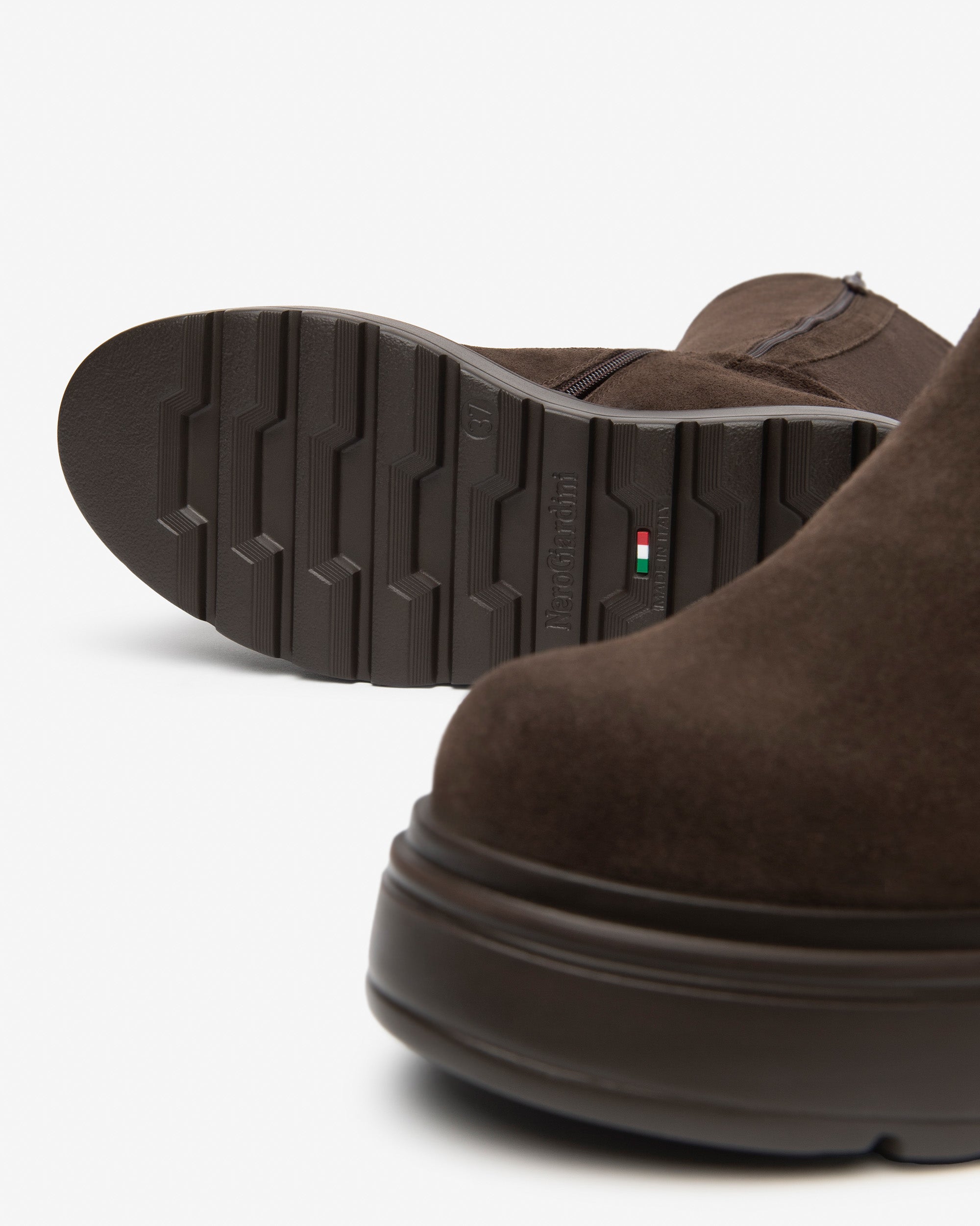 NeroGiardini Bottes Femme Cuir Velours Plateforme 55mm