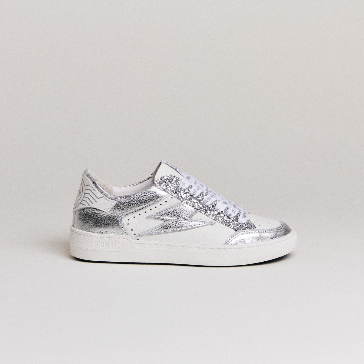 SMR Noubar D603 Baskets Blanc Argent Cuir