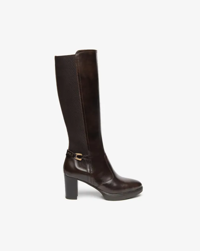 Nerogiardini Bottes Femme Cuir Plateforme Talon 70 mm