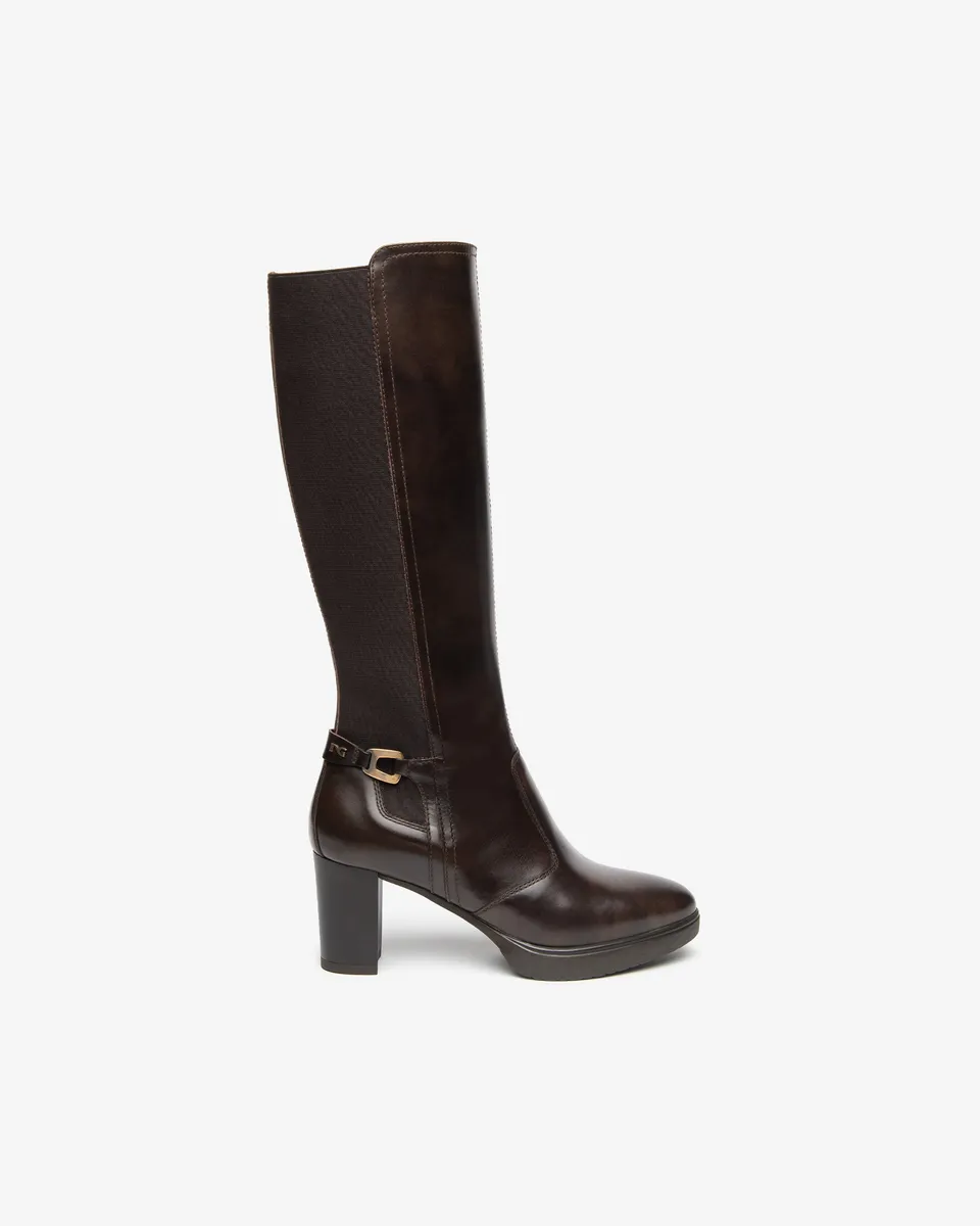 Nerogiardini Bottes Femme Cuir Plateforme Talon 70 mm