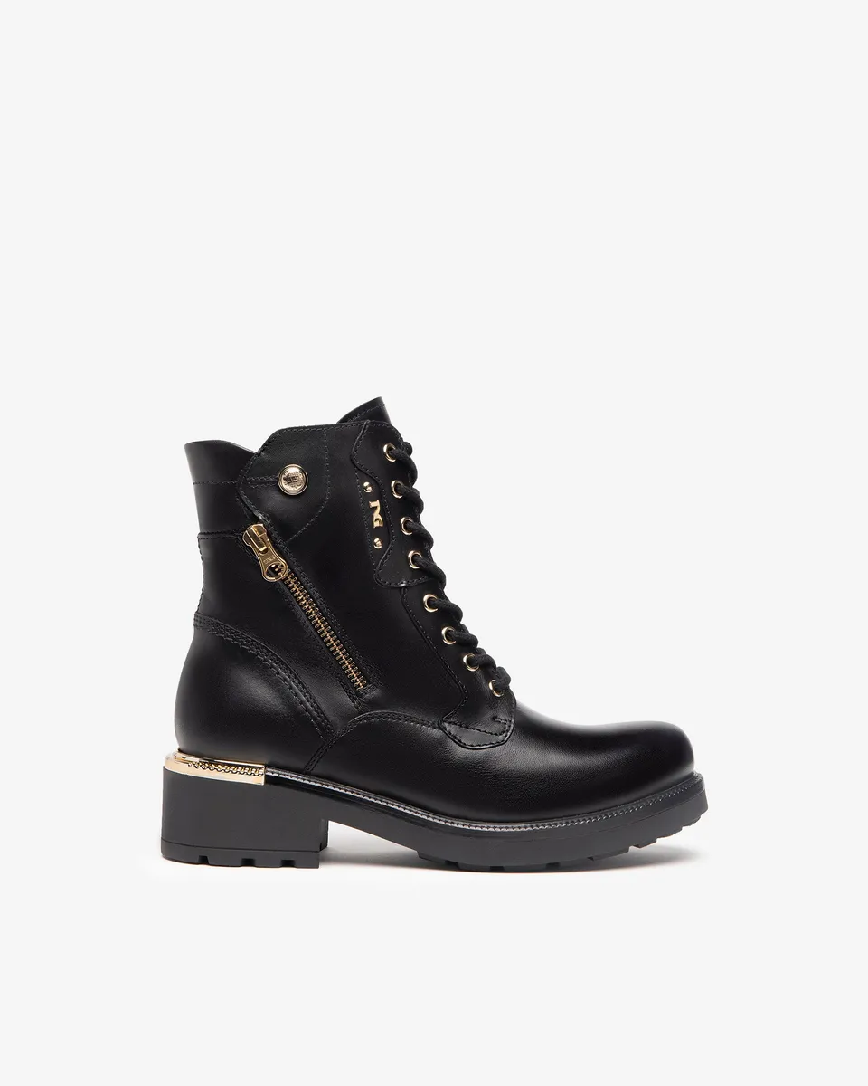 NeroGiardini Bottines Femme Cuir Combat Hiver