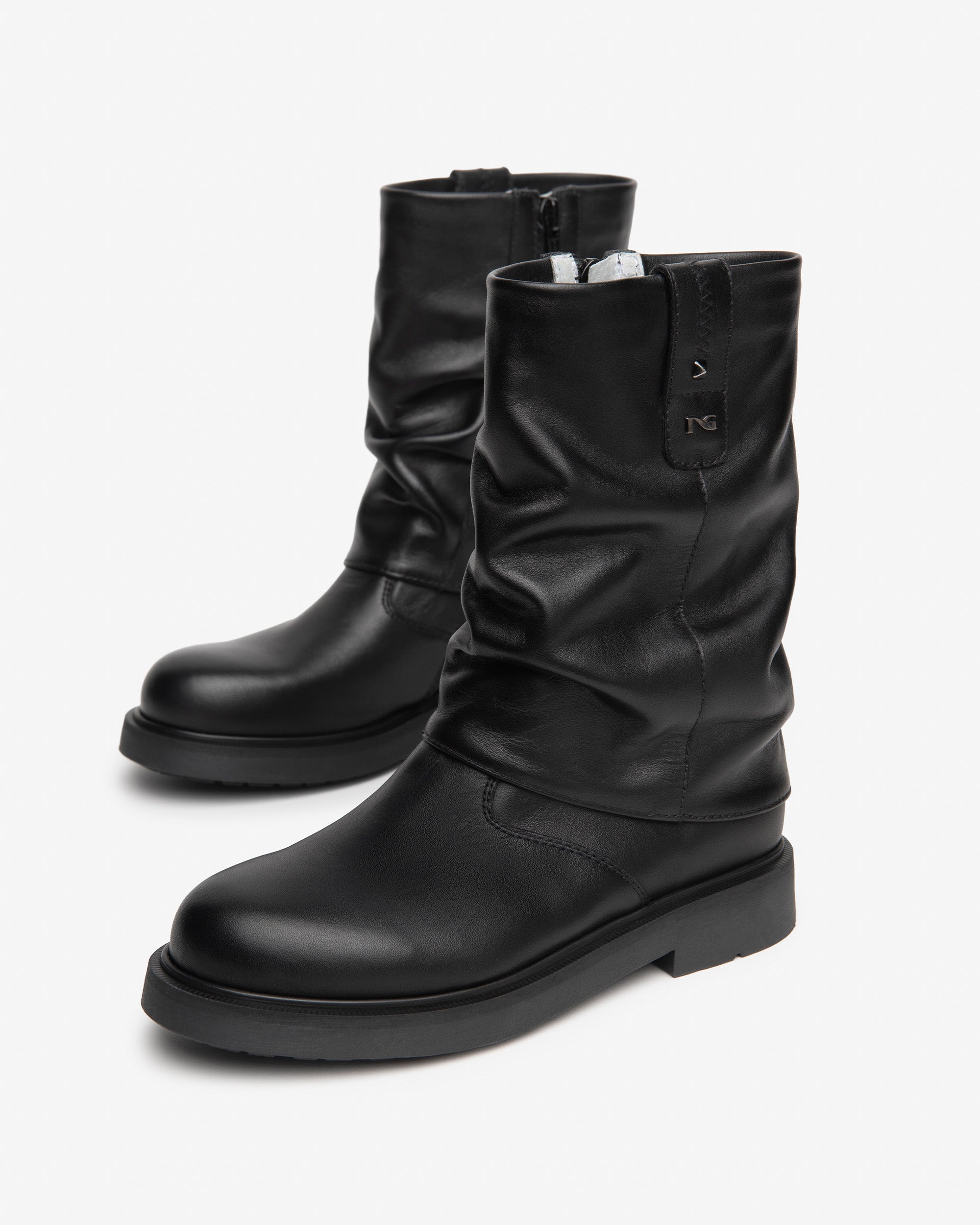 NeroGiardini Bottes Teen Fille en Cuir Zip Latéral