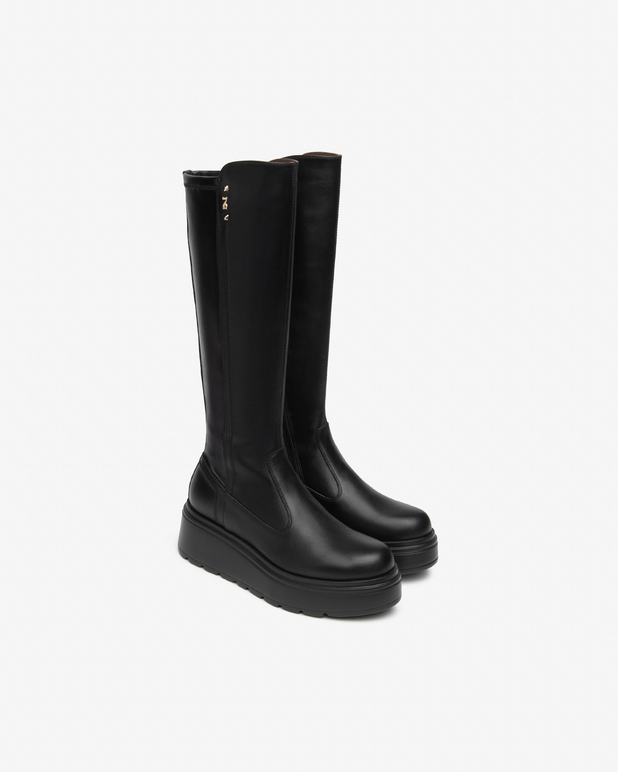Nerogiardini Bottes cuir femme plateforme zip 55 mm