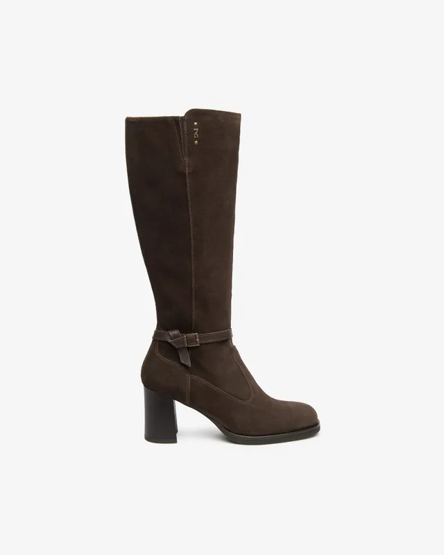 NeroGiardini Bottes Femme Daim Talon Bloc 75 mm 35-41