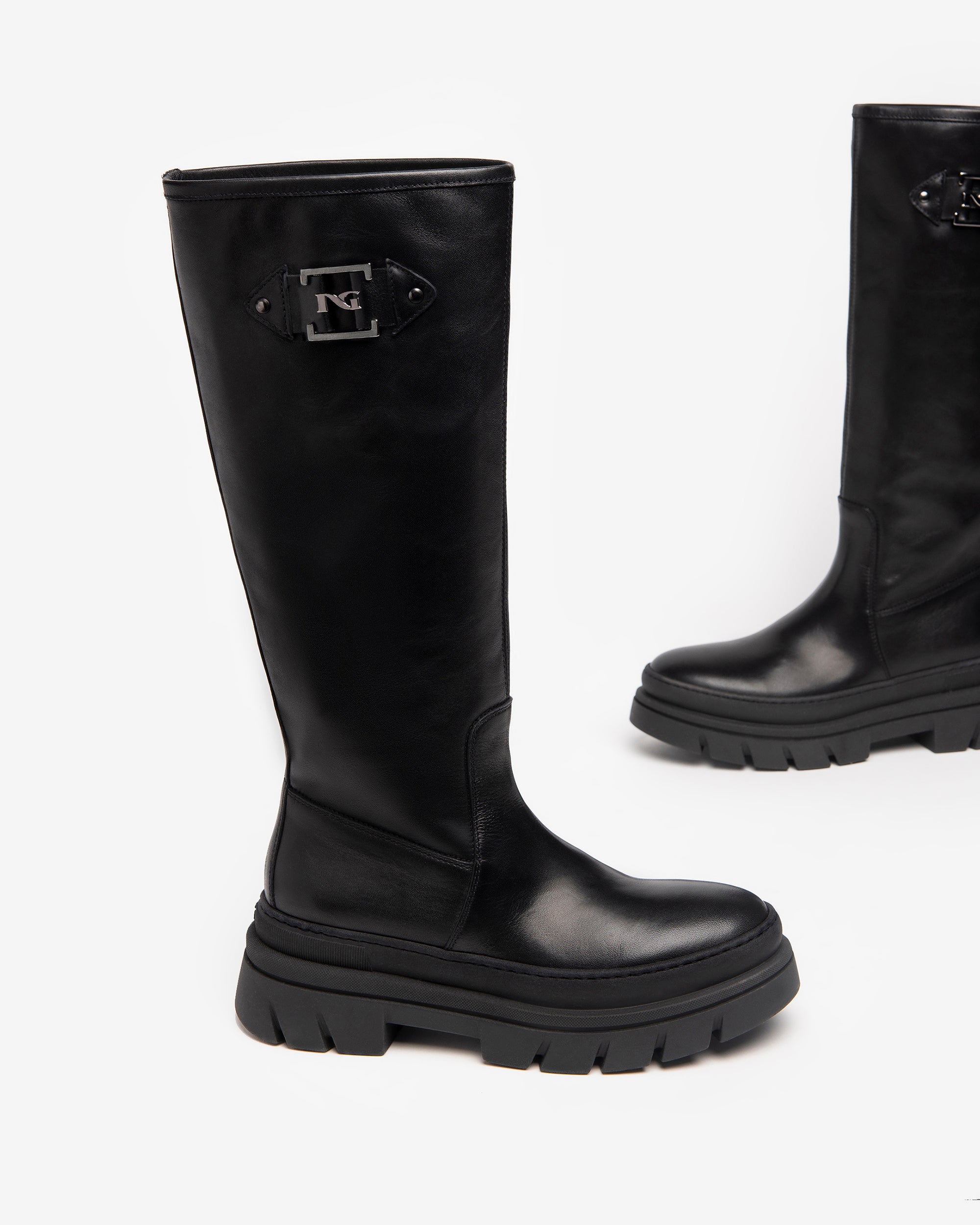 NeroGiardini Bottes Femme Cuir Combat Boots Pointure 38