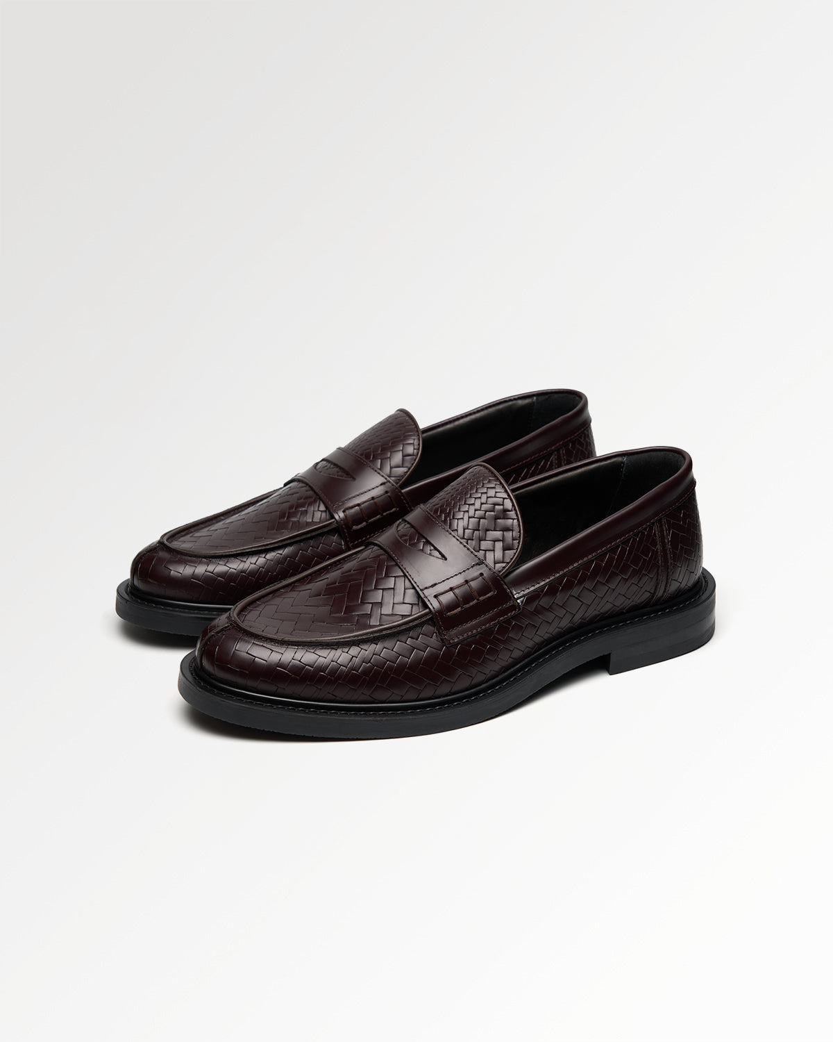 Filling Pieces Woven Twist loafer marron cuir tressé