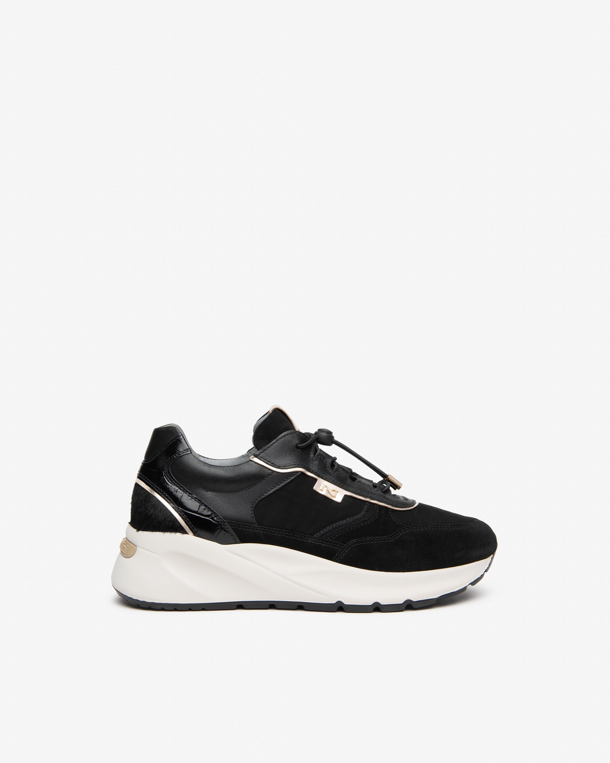 NeroGiardini Sneakers femme cuir toile semelle 45 mm