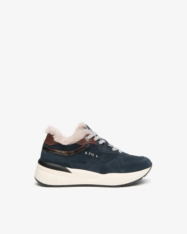 NeroGiardini Sneakers cuir femme daim semelle 60 mm hiver