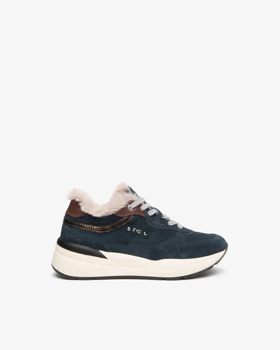 NeroGiardini Sneakers cuir femme daim semelle 60 mm hiver