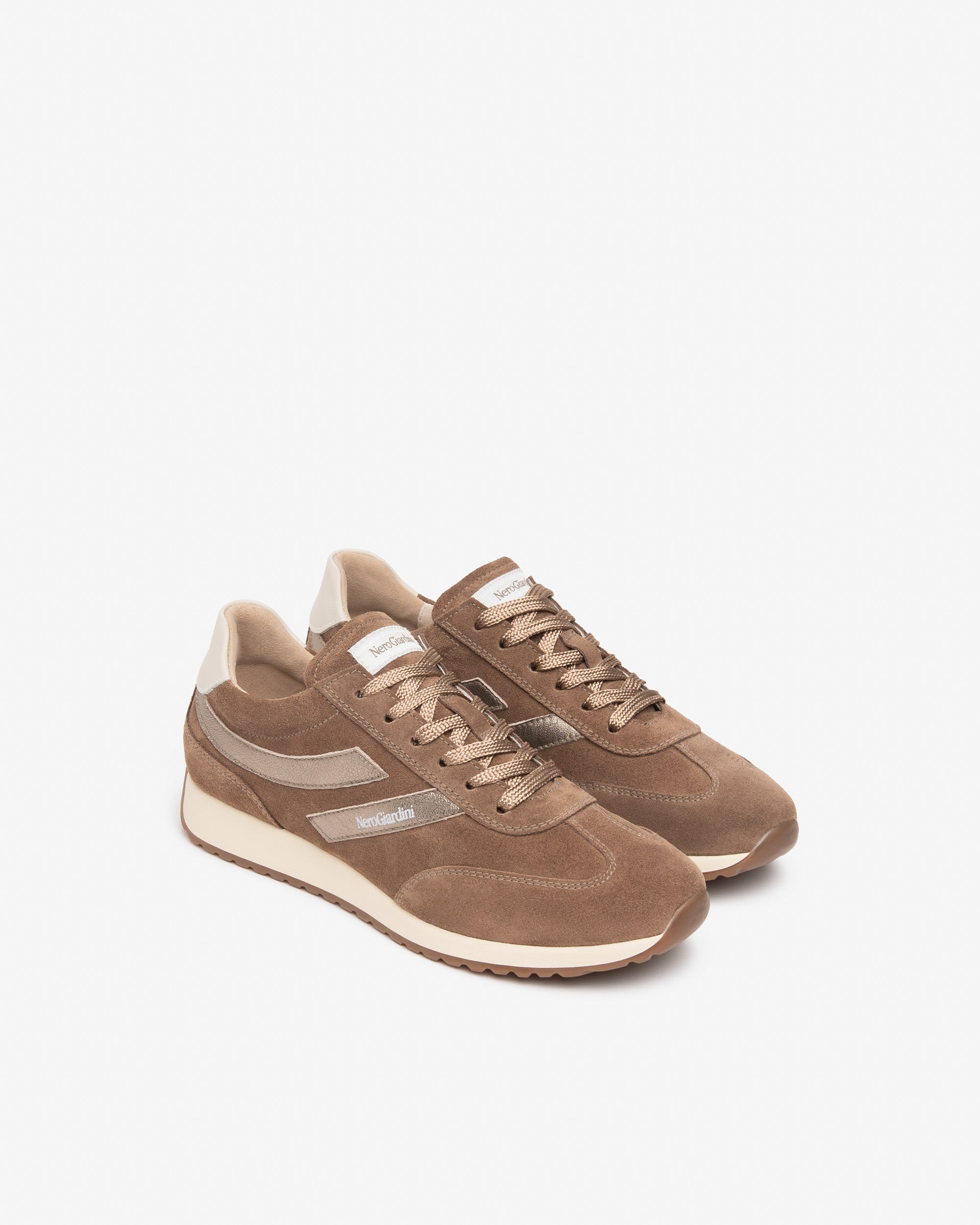 NeroGiardini Sneakers Femme Cuir Velours Daim Lacets