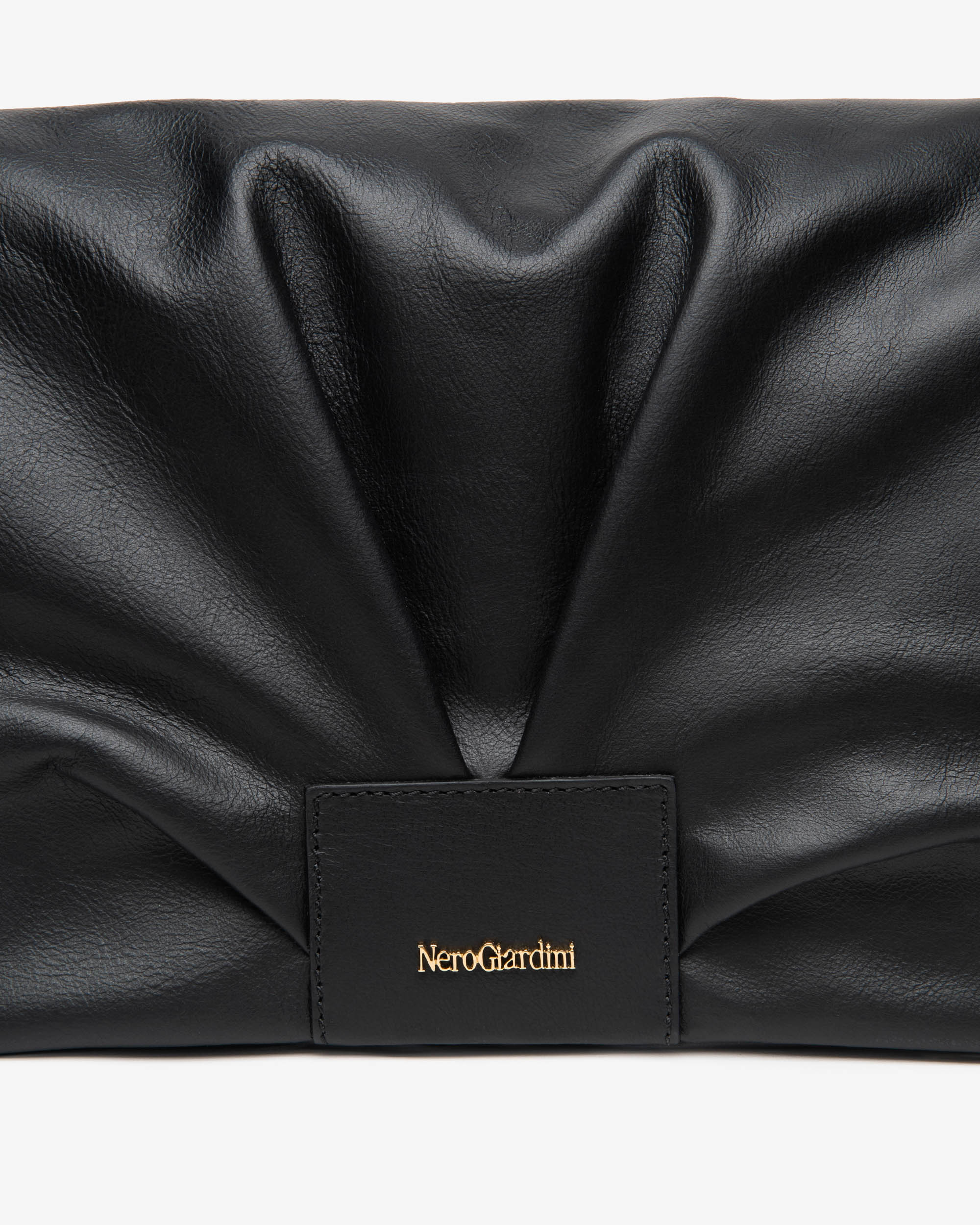 NeroGiardini Sacs Épaule Femme Cuir Drapé Doré