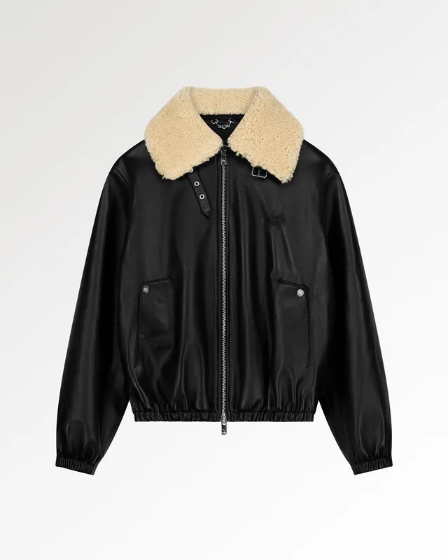 Filling Pieces Biker Jacket Shearling blouson noir shearling