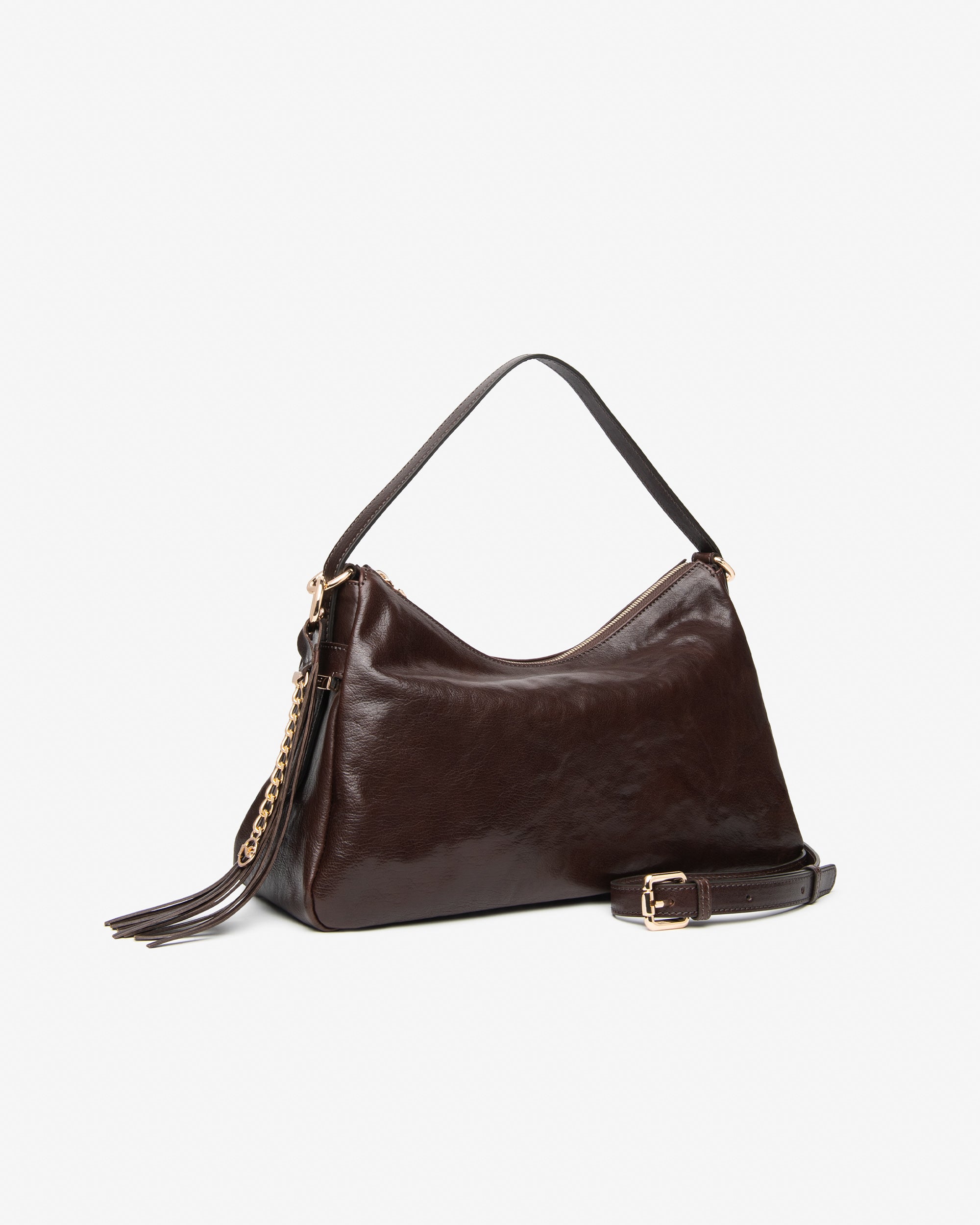 NeroGiardini Sacs Besace Femme en Cuir Sac hobo zippé